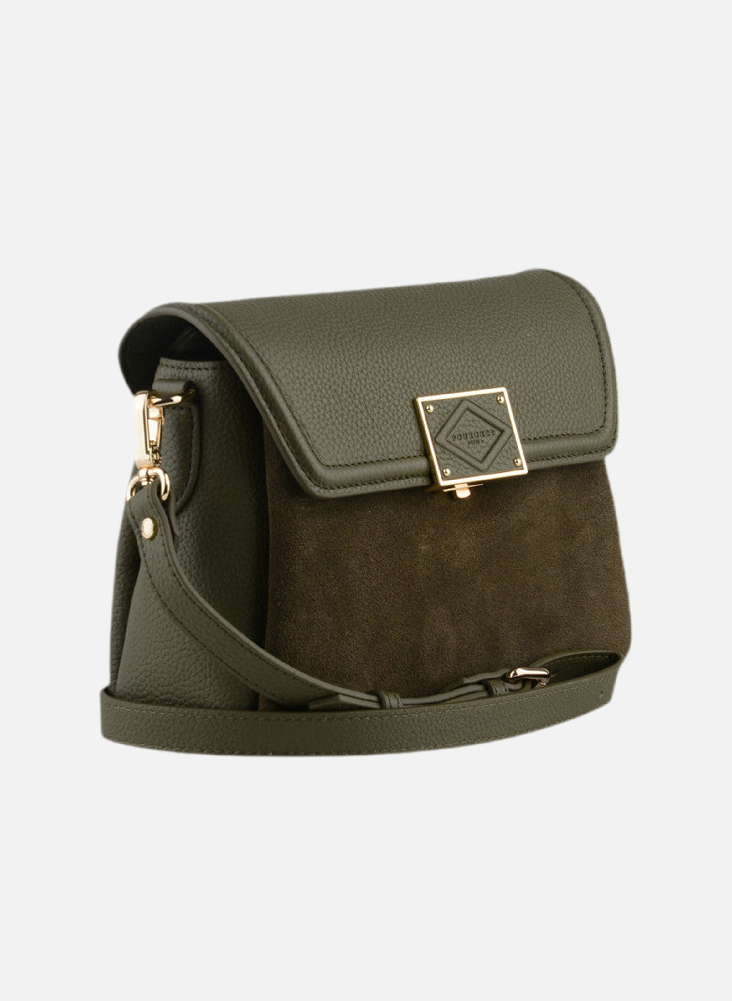 Carat nubuck | sac à main | Kaki POURCHET Femme