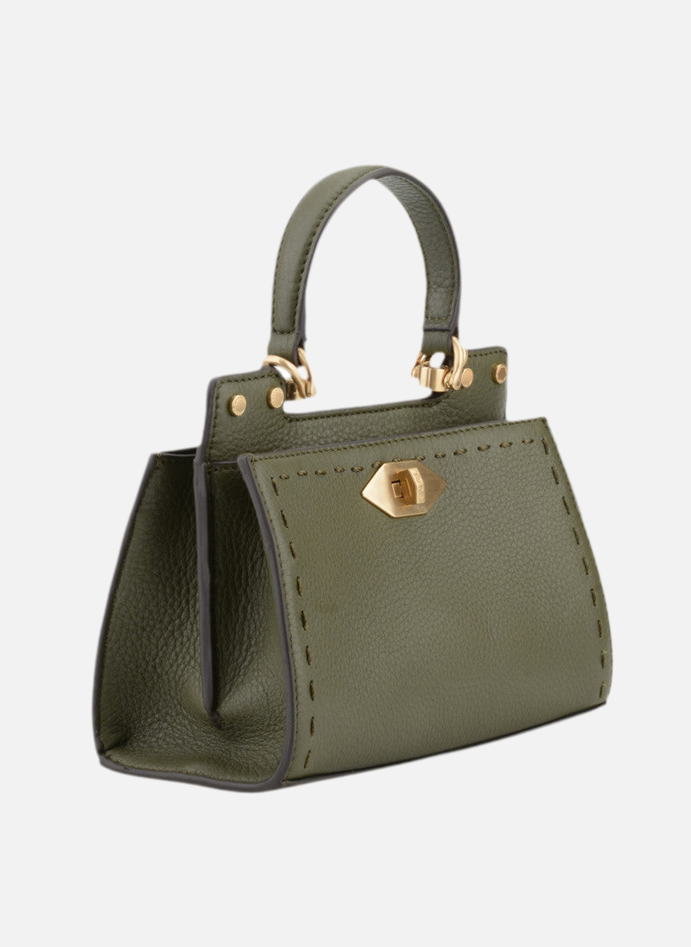 Trianon | sac à main micro en cuir de vachette POURCHET Kaki