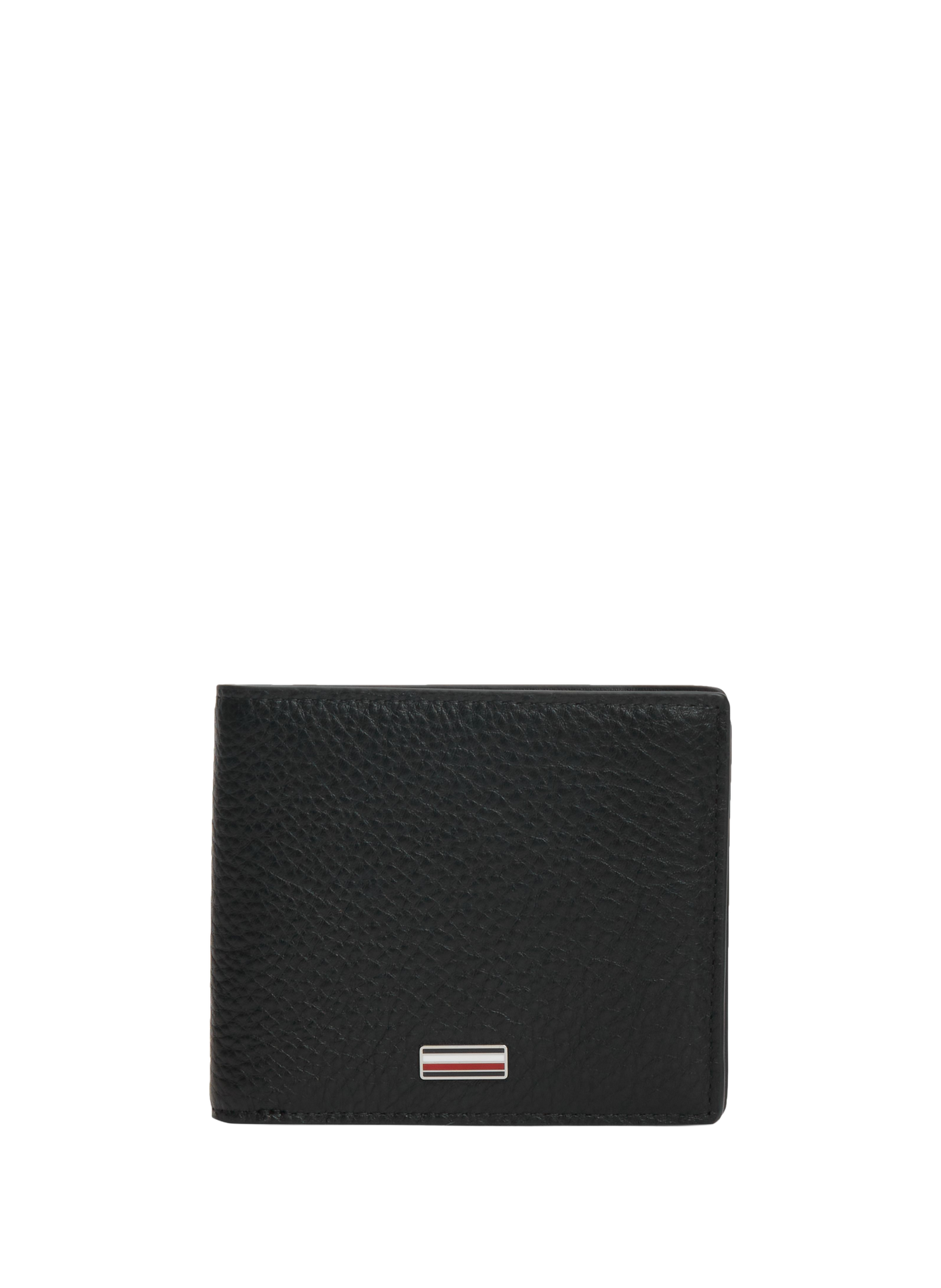 Textured logo leather wallet TOMMY HILFIGER Black