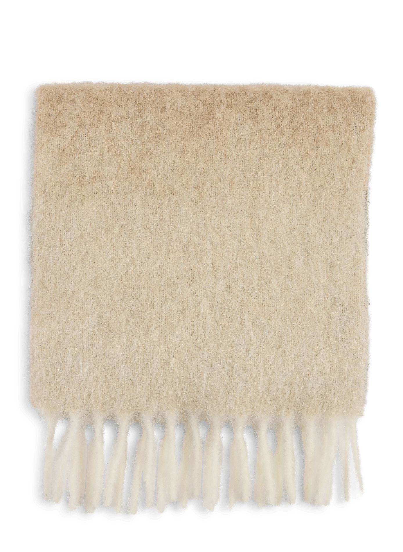 Schal im Tie-and-Dye-Stil mit Fransen aus einer Mischung von Wolle  Marron clair