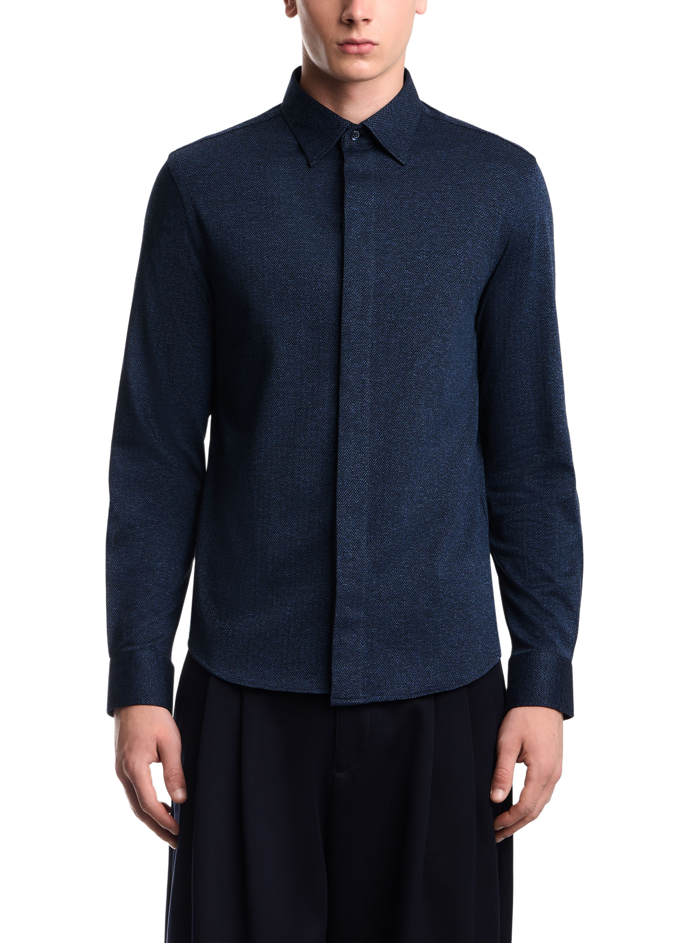 Straight Chevron Shirt EMPORIO ARMANI Blue