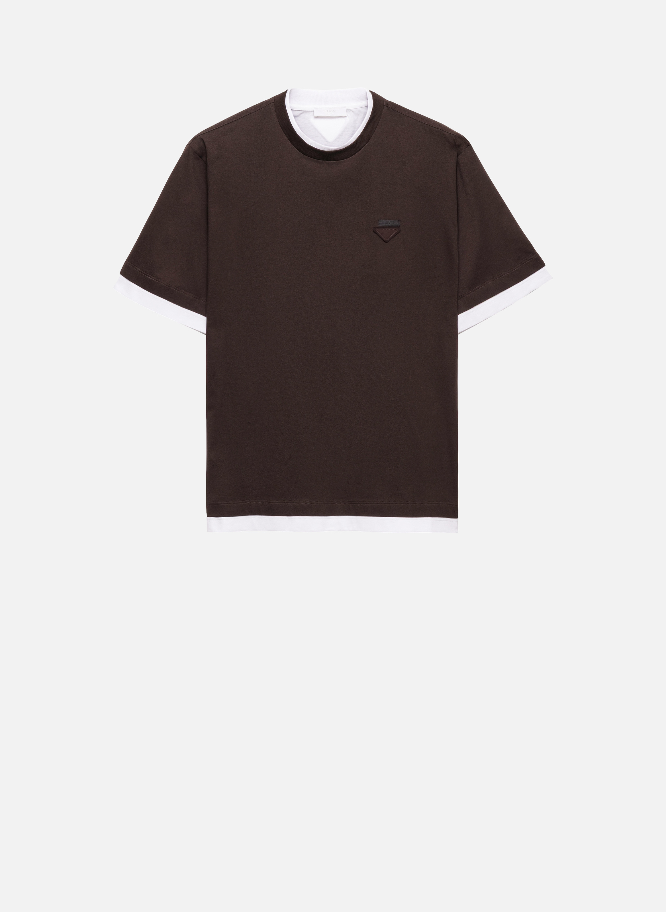 T-shirt en coton PRADA Marron
