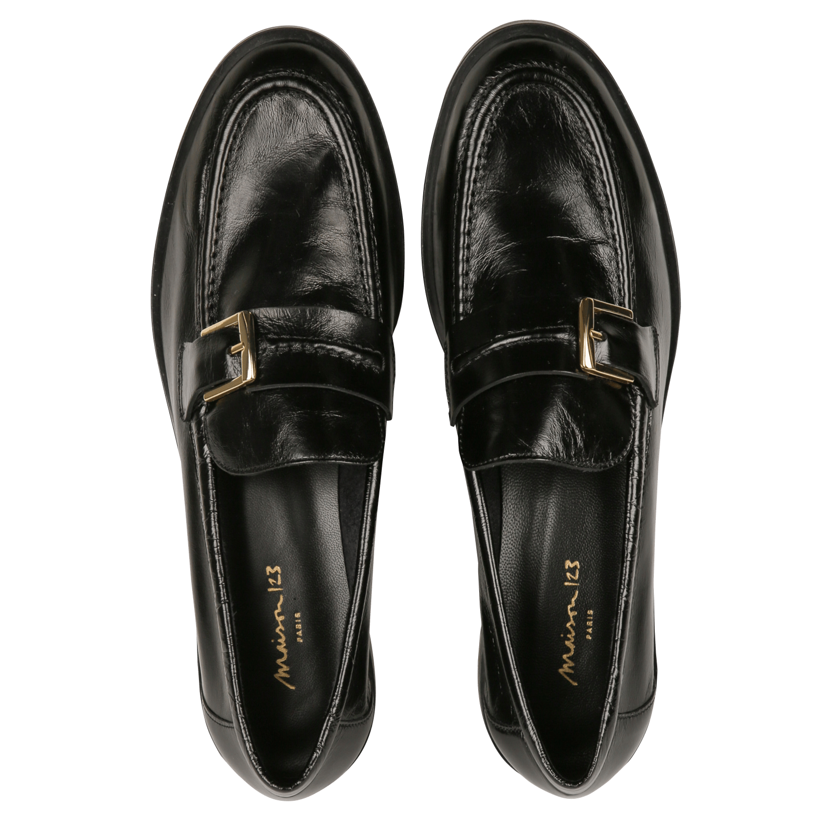 Mocassins en cuir verni ornella MAISON 123 Noir