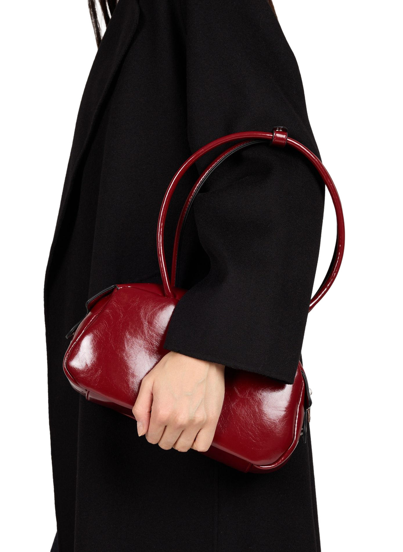 Red faux leather handbag AU PRINTEMPS PARIS Red