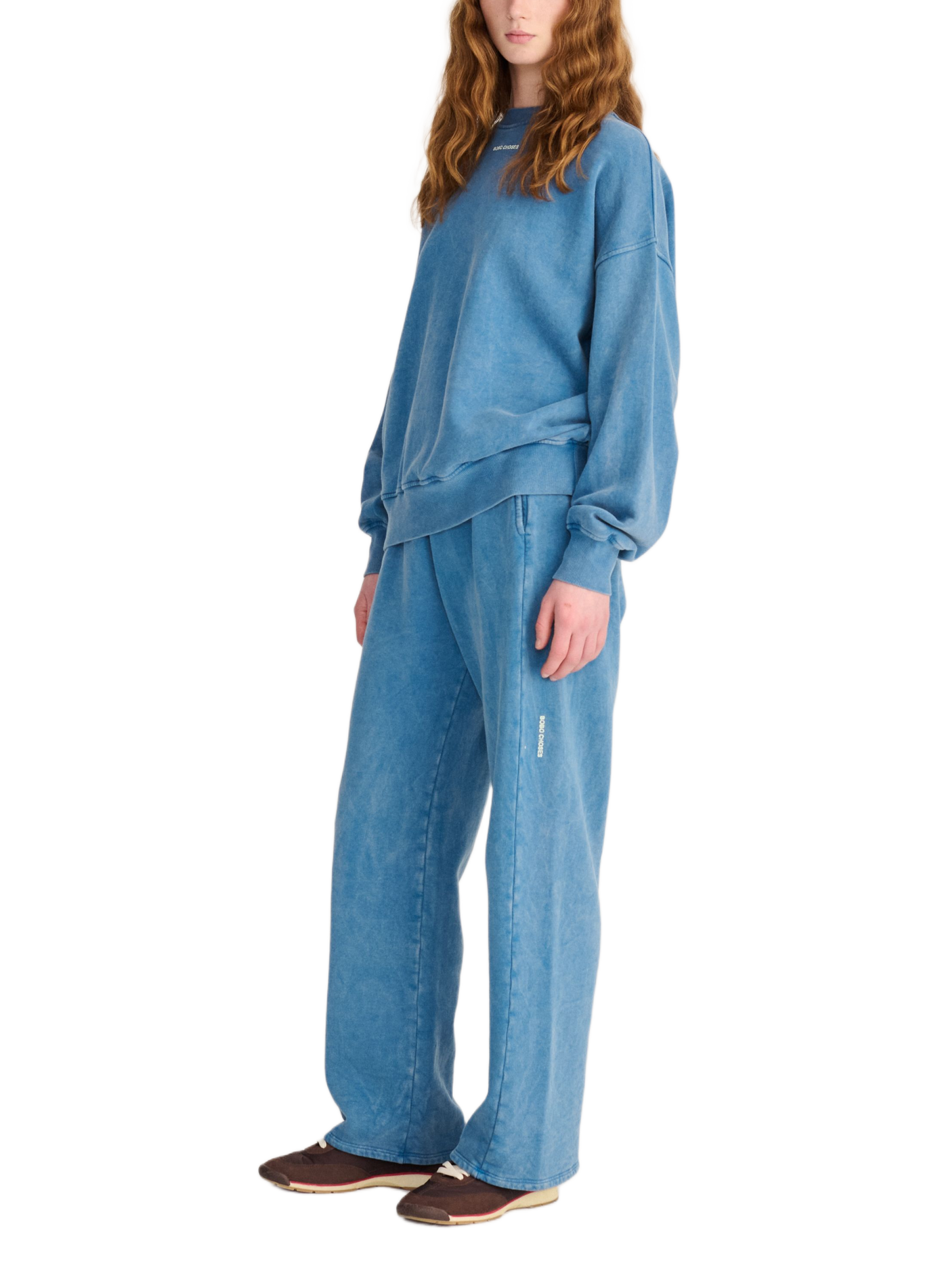 Großer Sweatshirt mit gesticktem Logo aus Baumwolle BOBO CHOSES Blau
