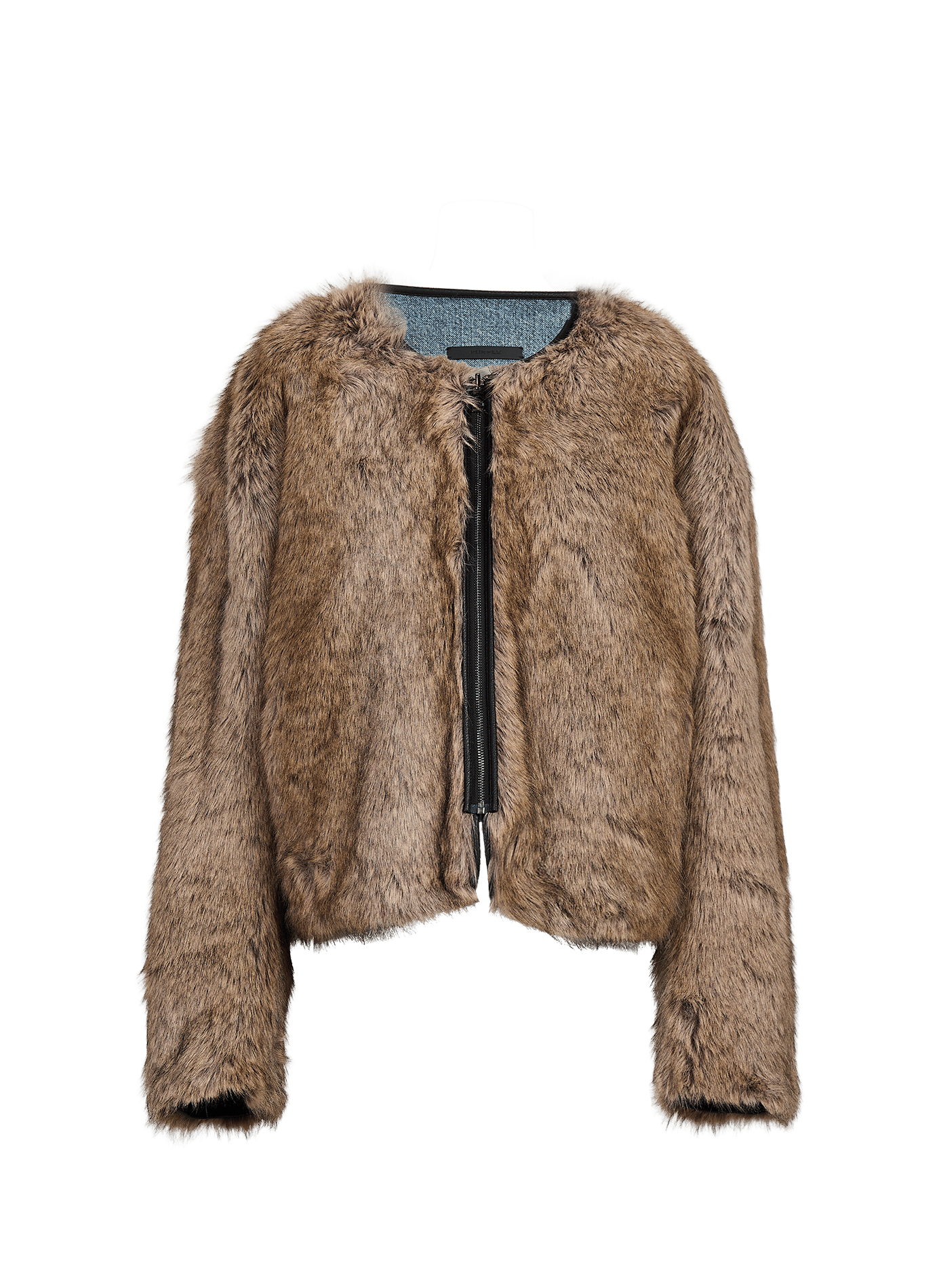 Gerade Jacke aus Kunstpelz PURPLE BRAND Blau