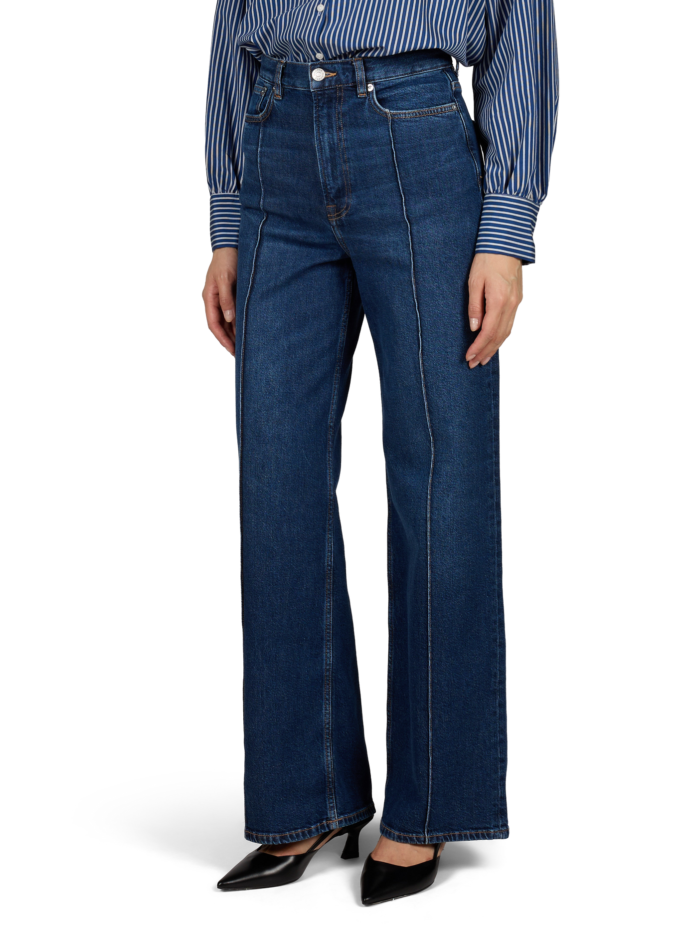 Jean taille haute large SAMSOE SAMSOE Bleu