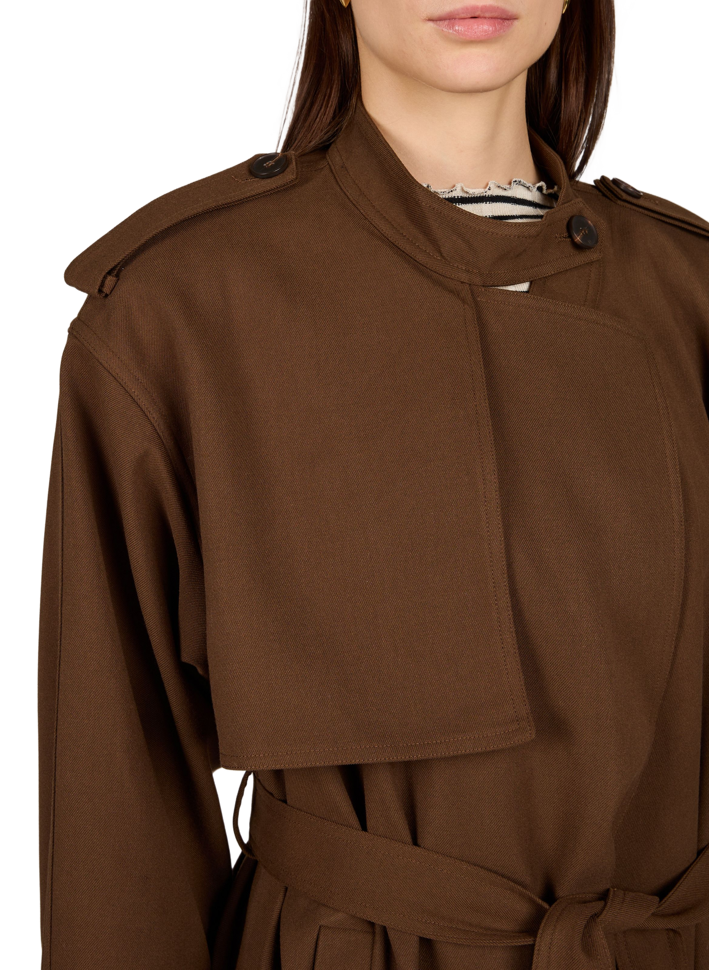 Long belted coat SUNCOO Brown