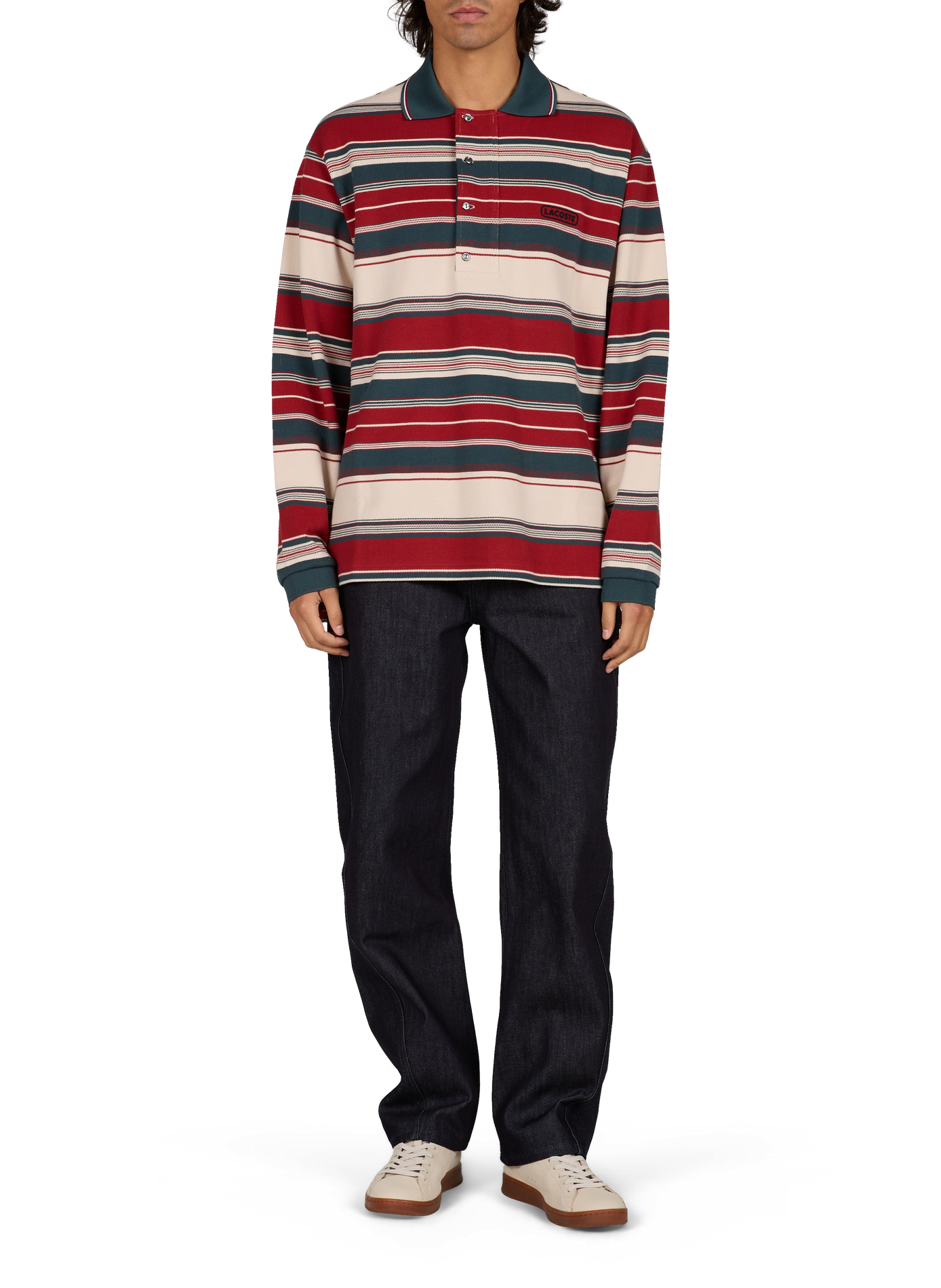 Polo Oziris droit rayé en coton LACOSTE Multicolore