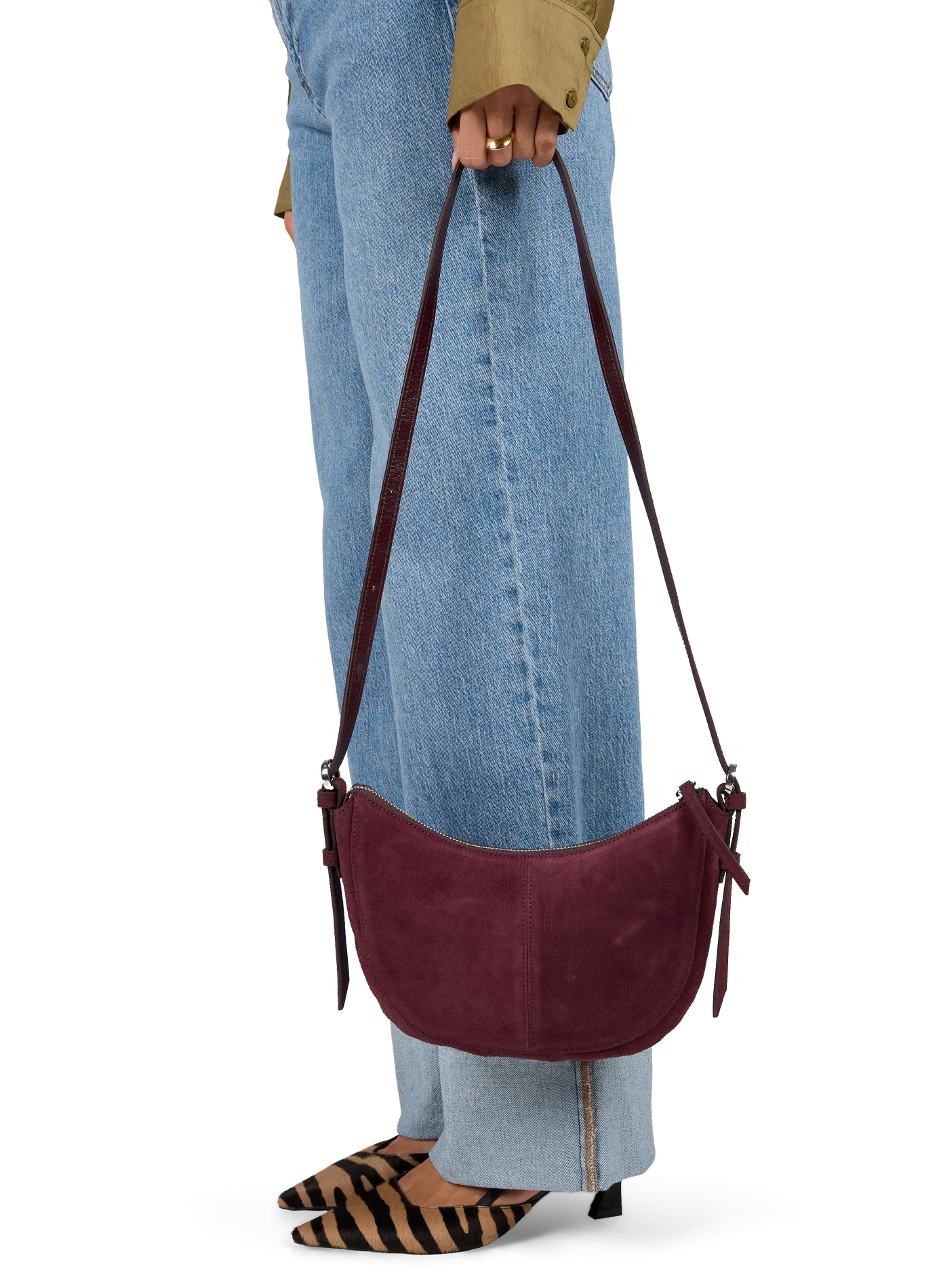 Mini Rodéo cowhide leather shoulder bags NAT & NIN Purple