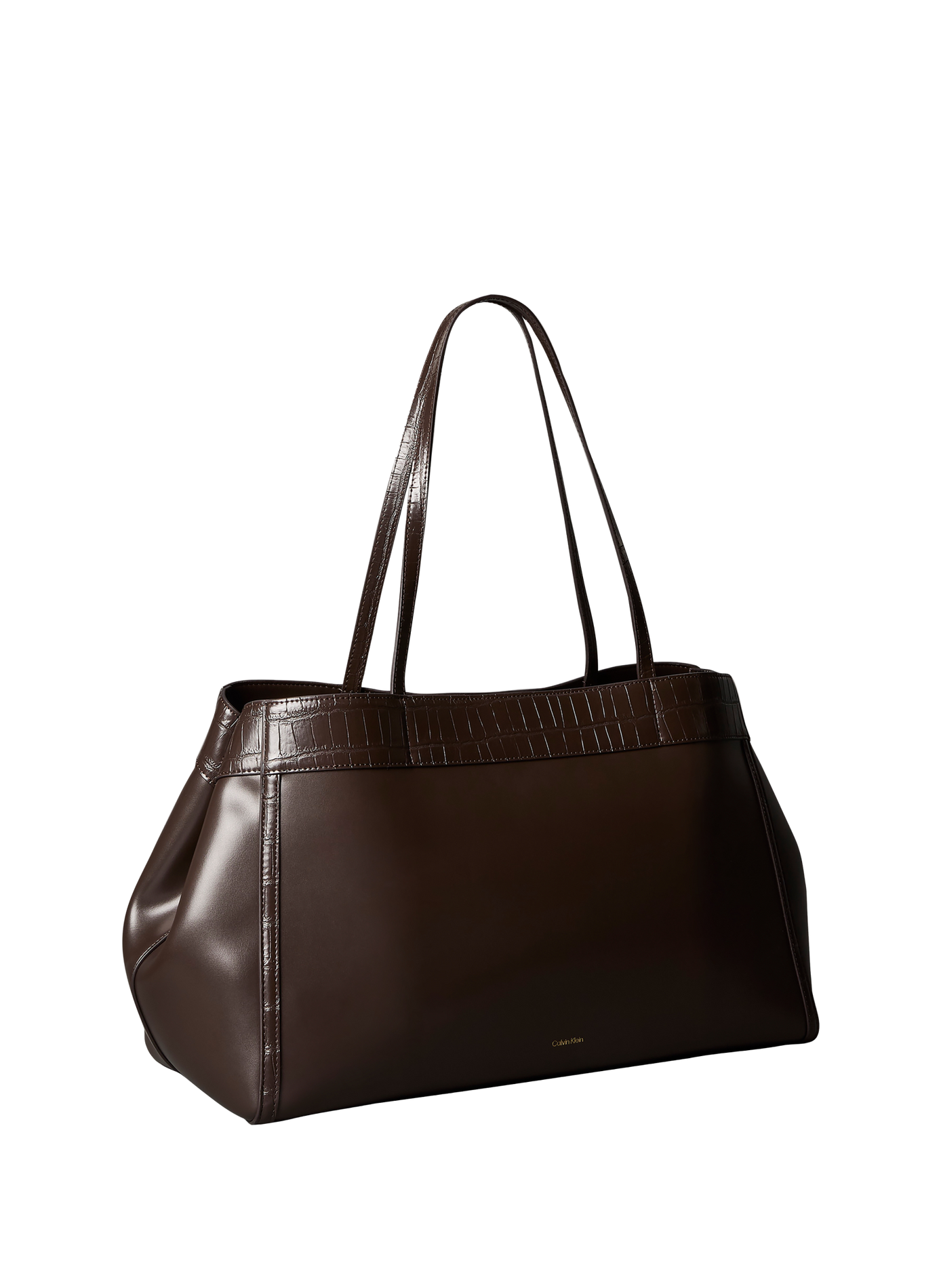 Crocodile-effect shoulder bag | Brown CALVIN KLEIN Women
