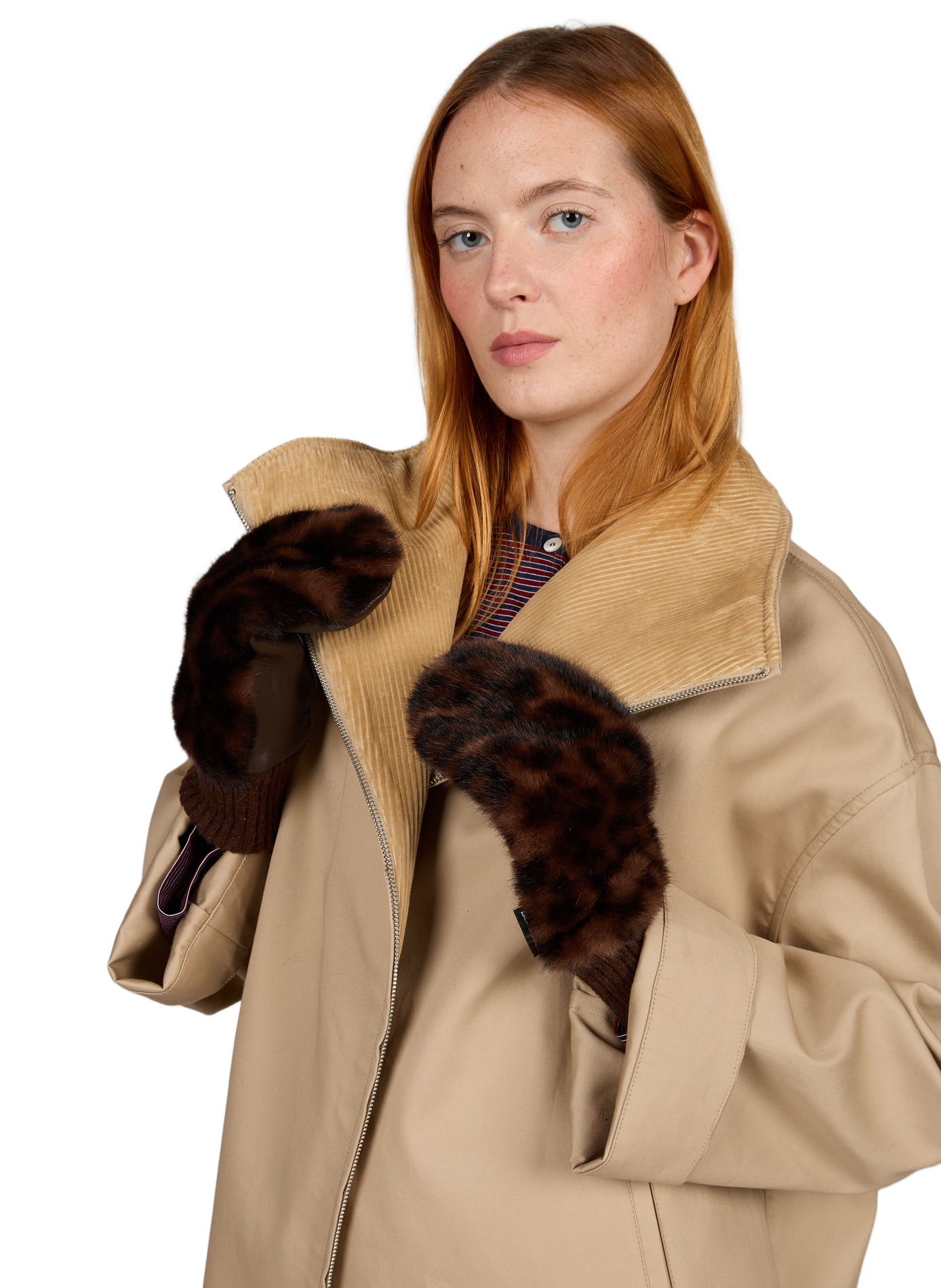 Faux fur-effect gloves BELLEROSE Multicolour