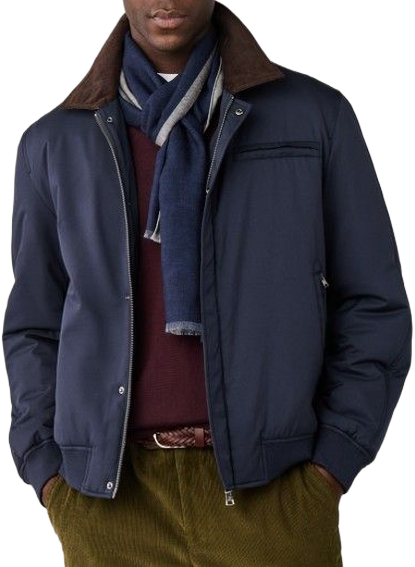 Classic-collar corduroy jacket FACONNABLE Blue