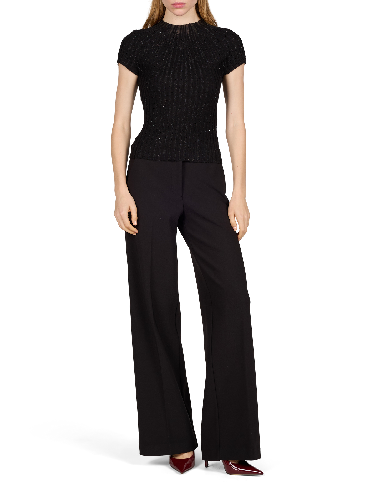 Fitted YOKE Top with Rhinestones GUESS Black