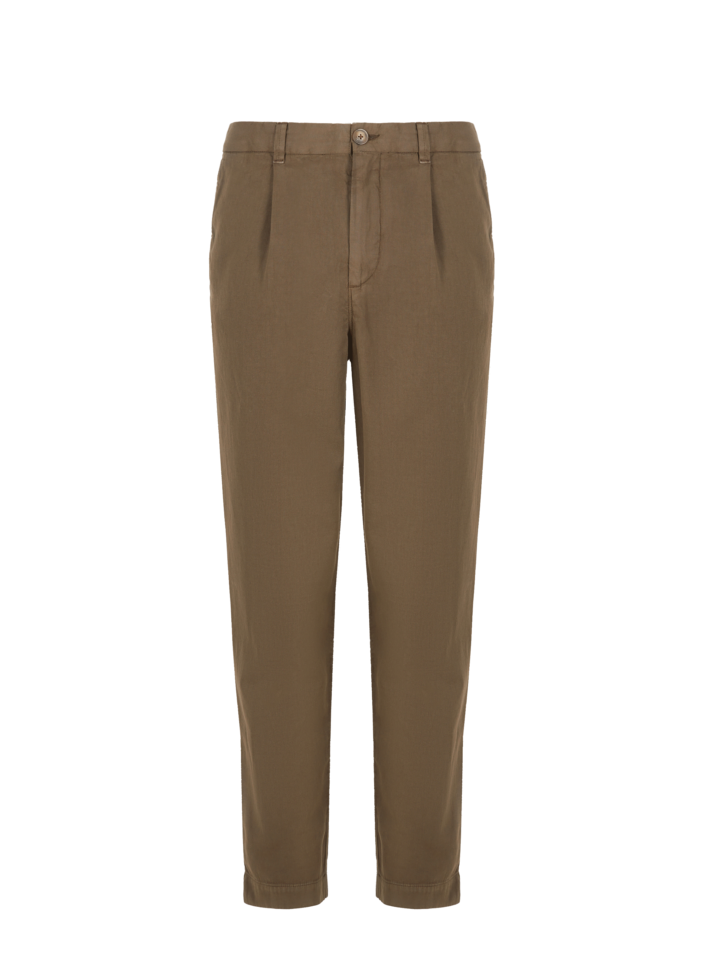 BRUMMELL Cotton and linen chino trousers Green
