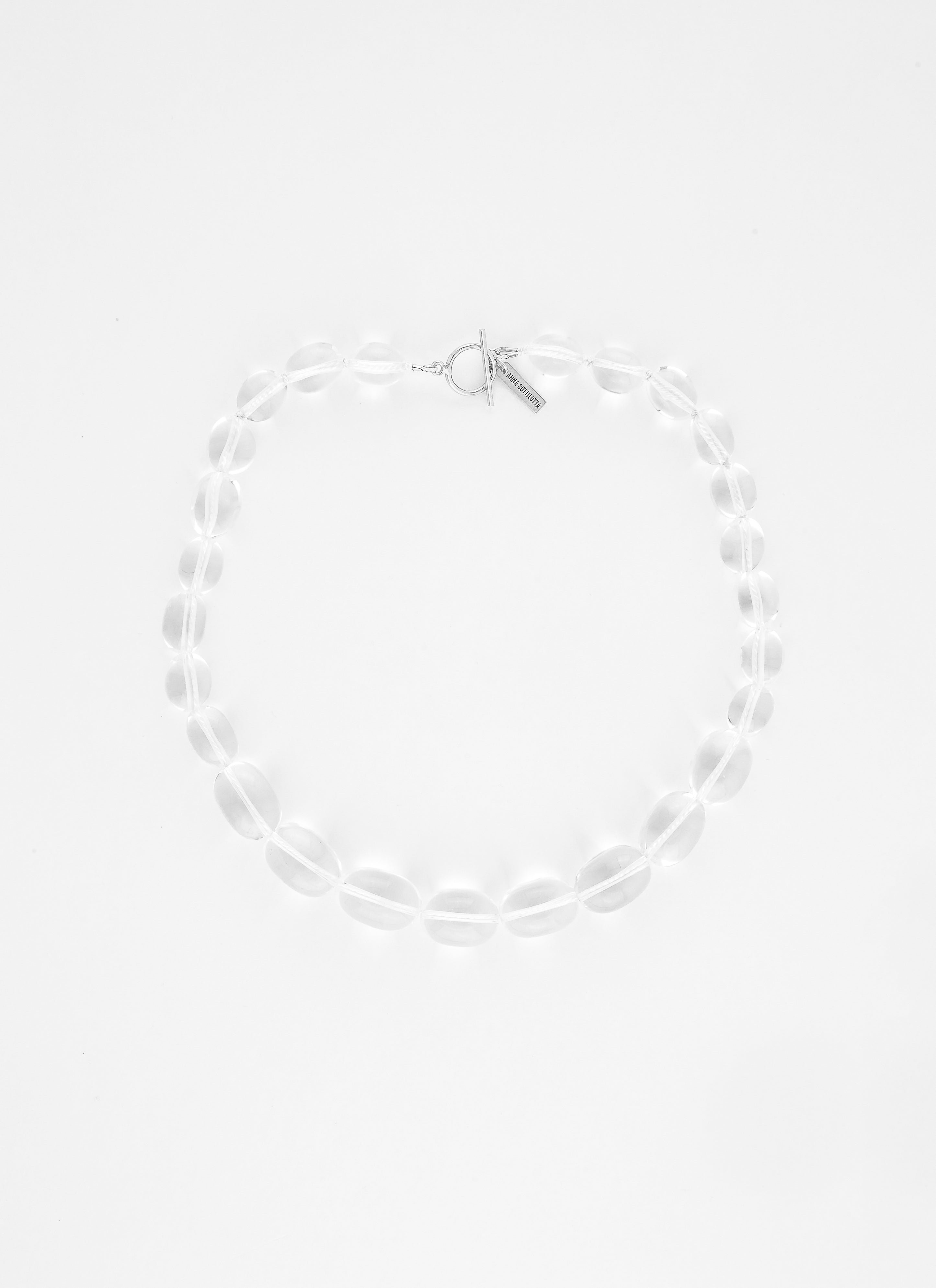 Collier perlé luna cristal de roche argent 925 ANNA SOTTILOTTA Argent