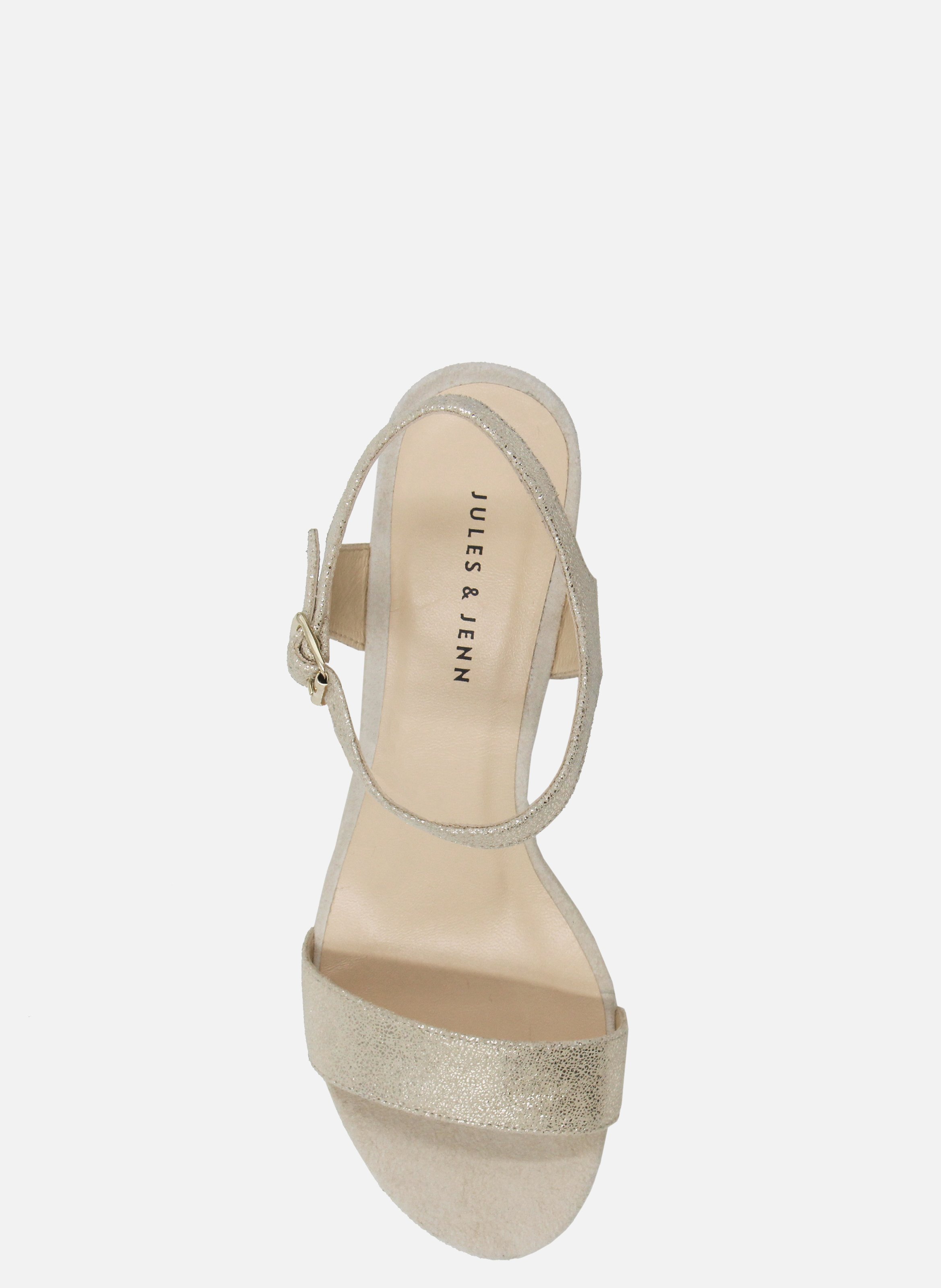 Sandales moyen talon cuir métalisé JULES & JENN Doré