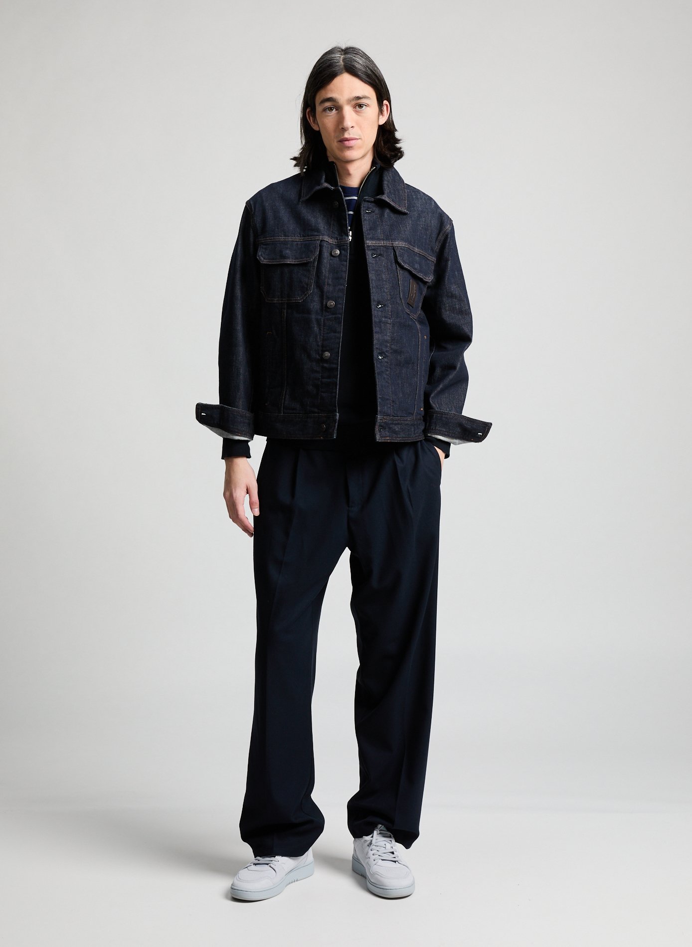 Veste droite en jean  ARMANI EXCHANGE Bleu