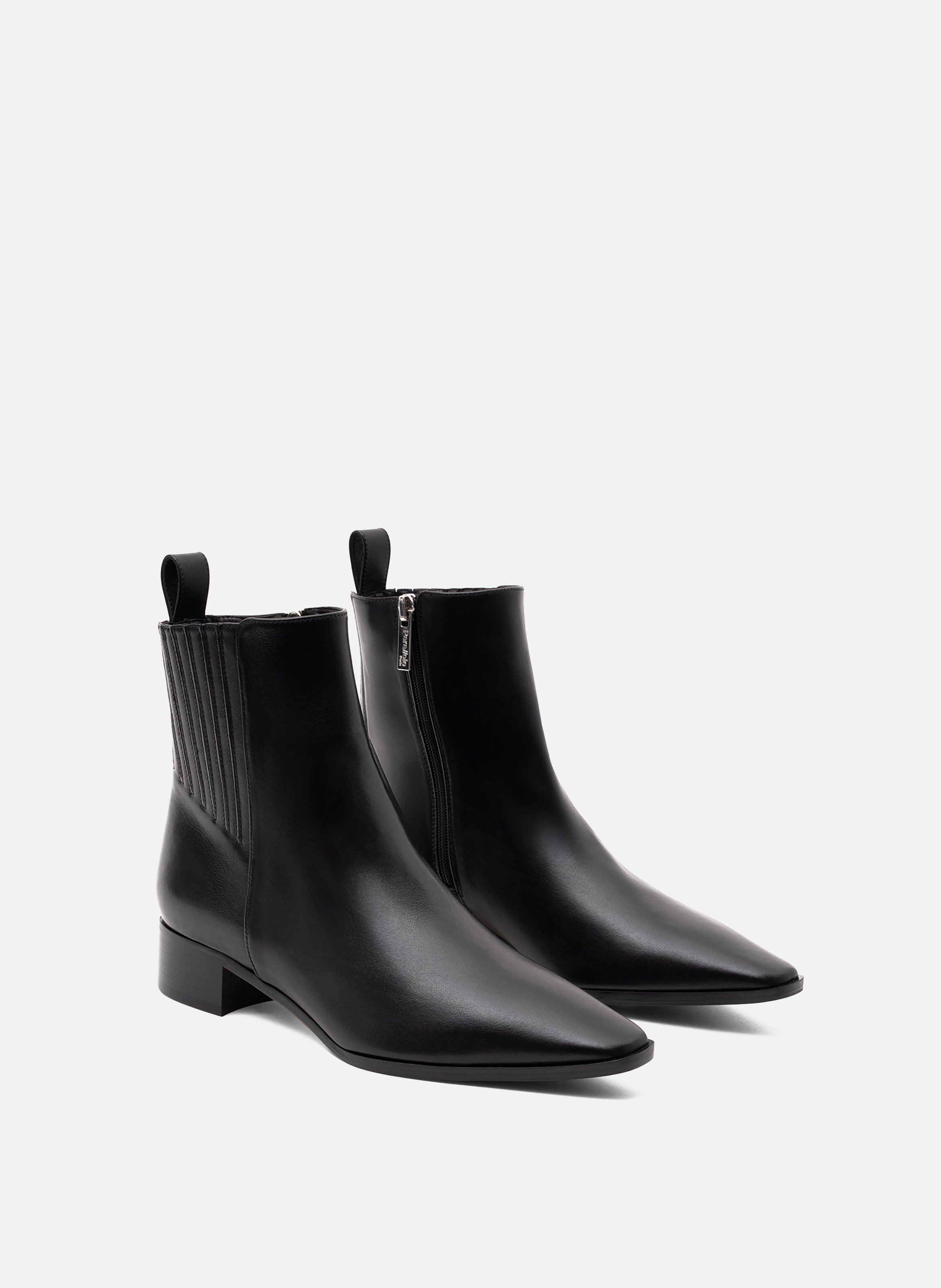 Bottines pablo en veau lisse PARALLELE Noir