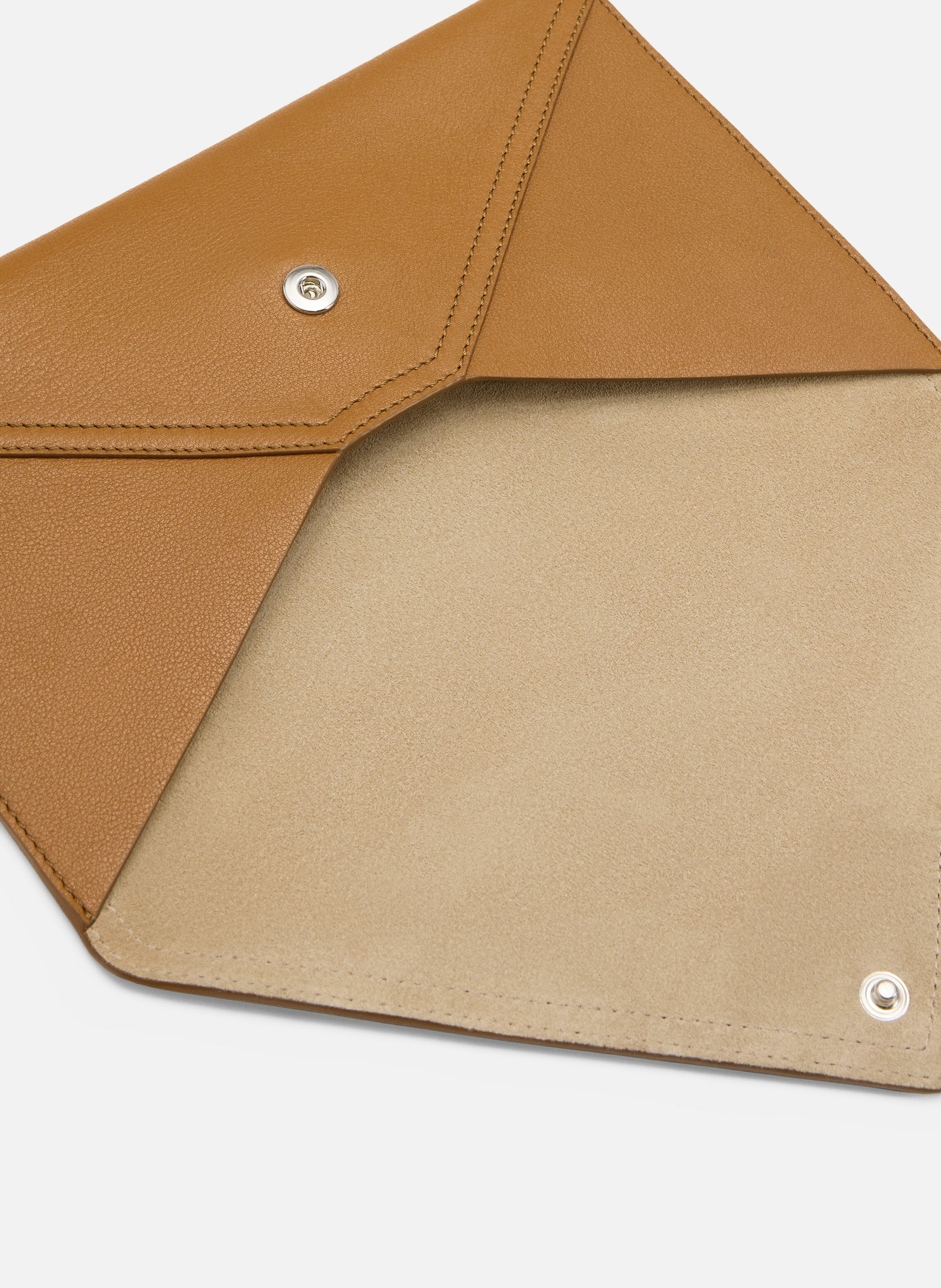 Porte cartes enveloppe etienne en cuir souple unisexe AMI PARIS Jaune