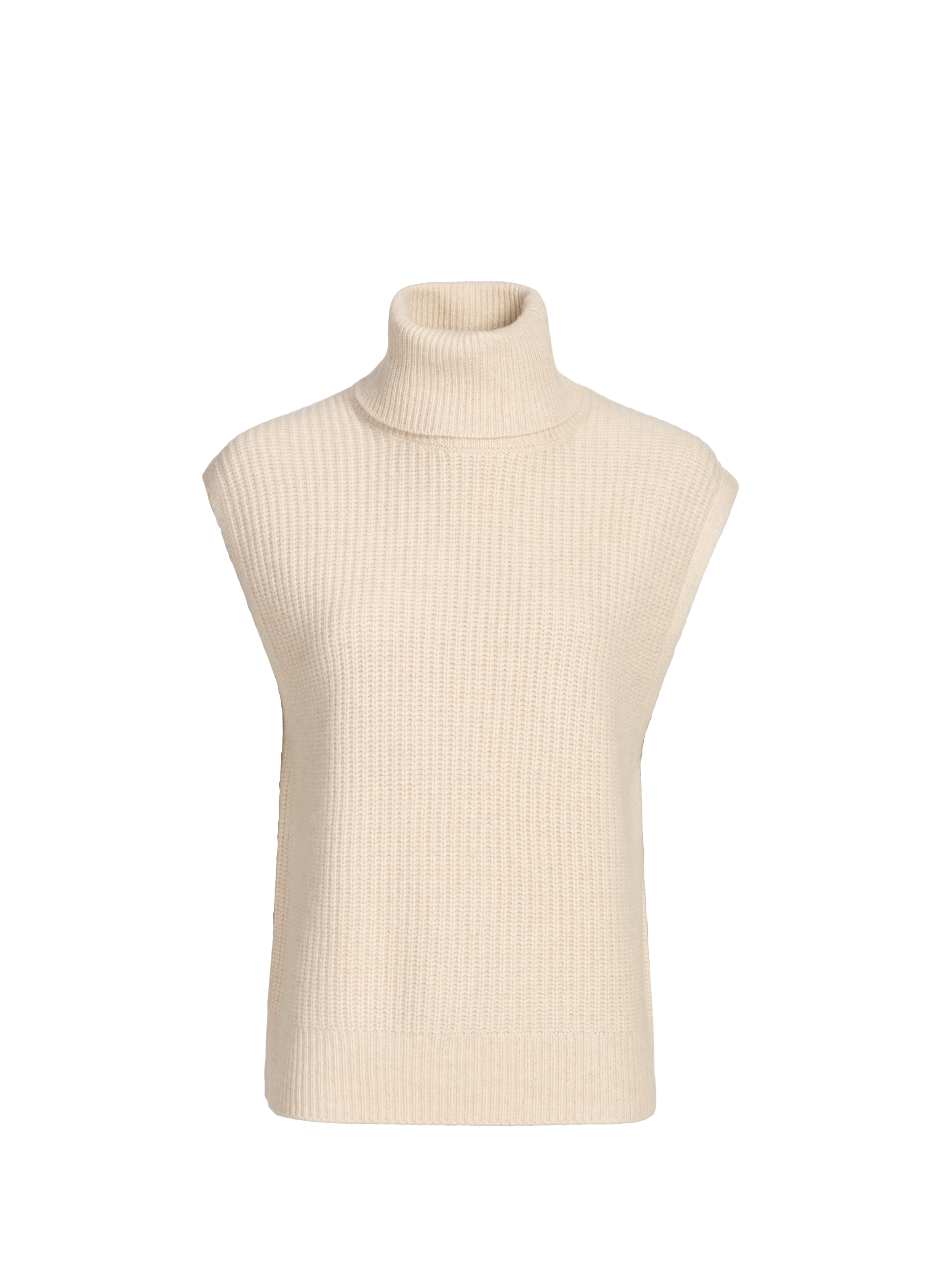 Pull col roulé sans manches en cachemire SAISON 1865 Beige