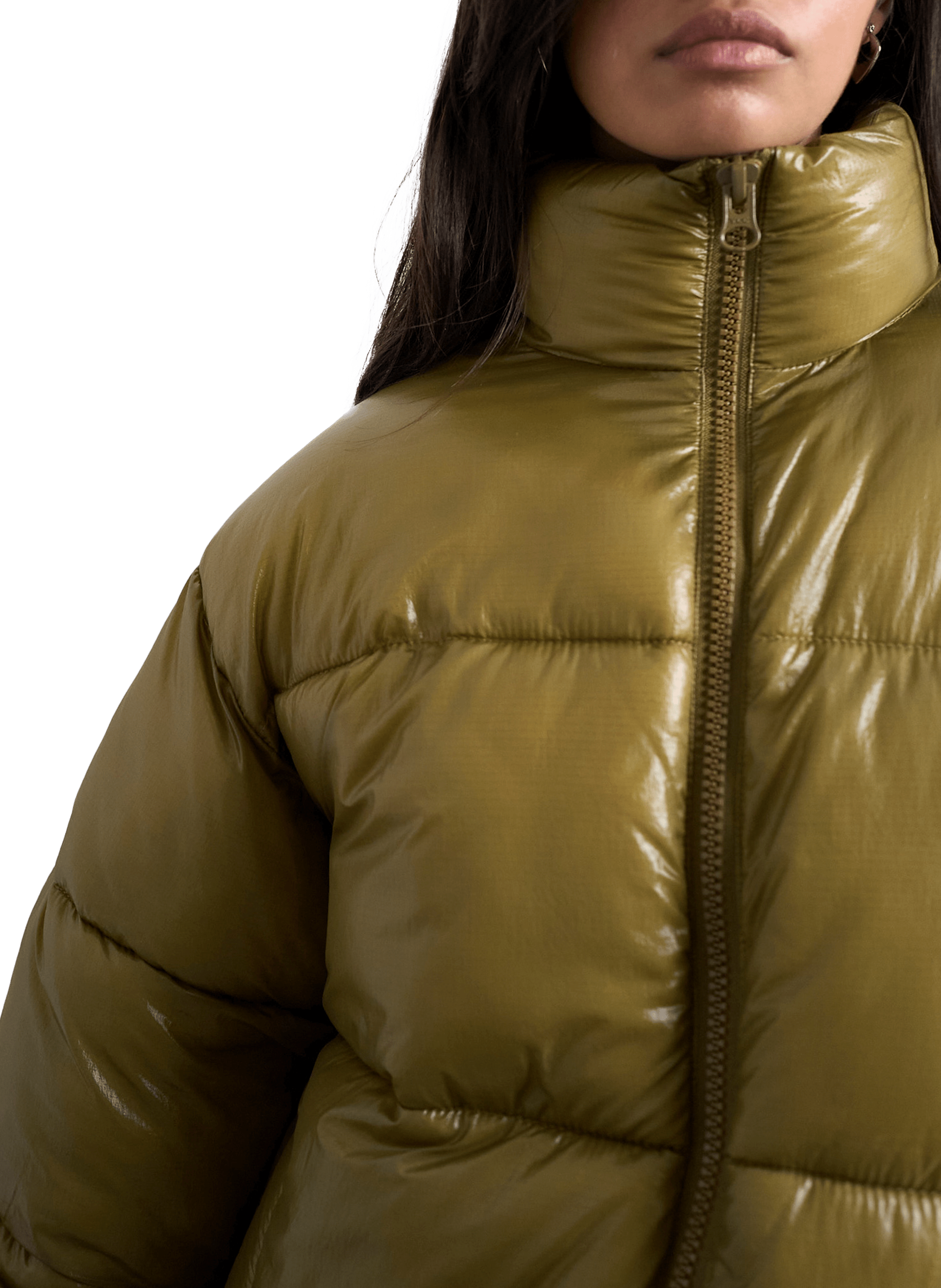 TOPSHOP Doudoune droite Kaki