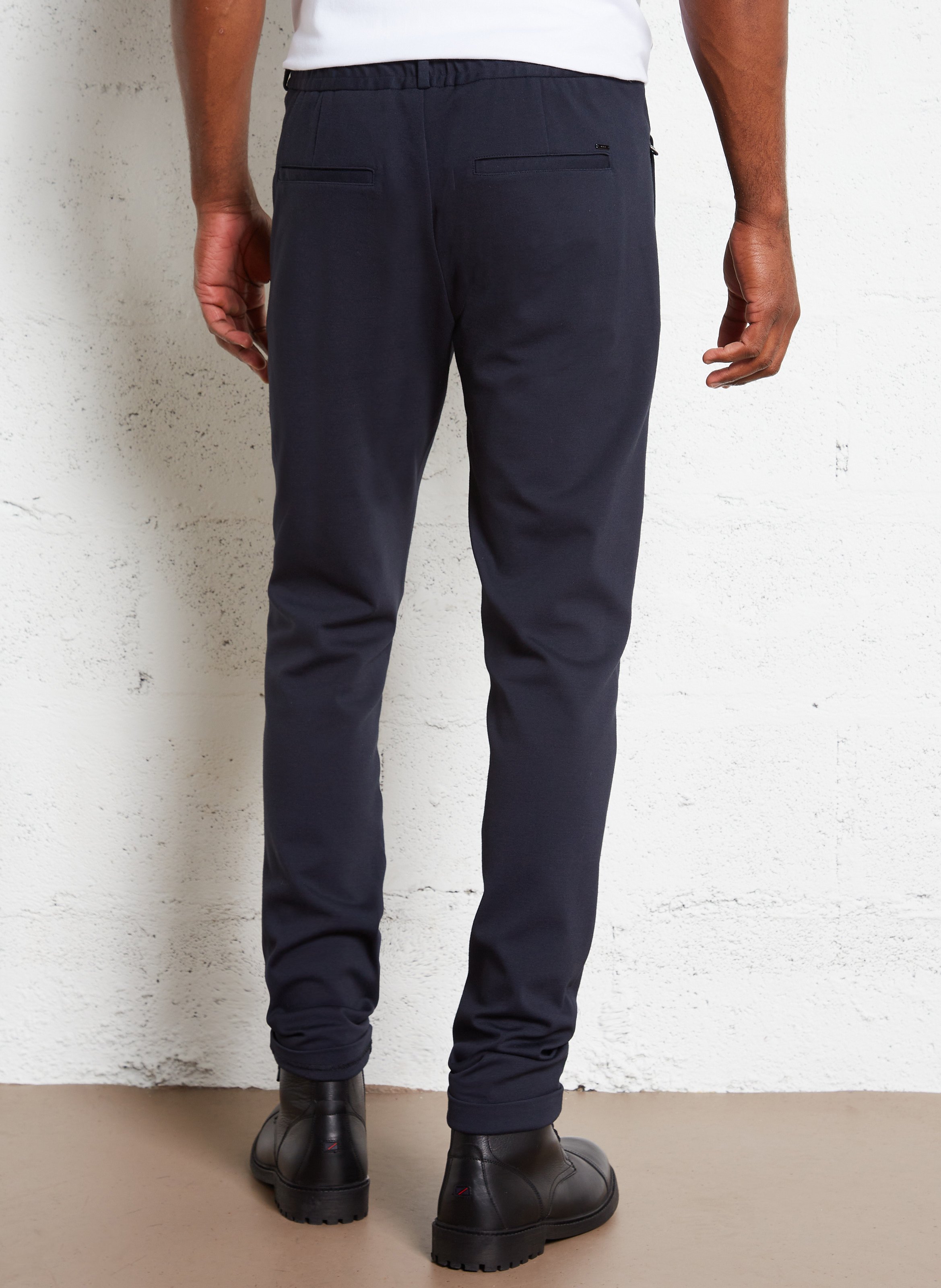 Pantalon slim en coton IKKS Bleu