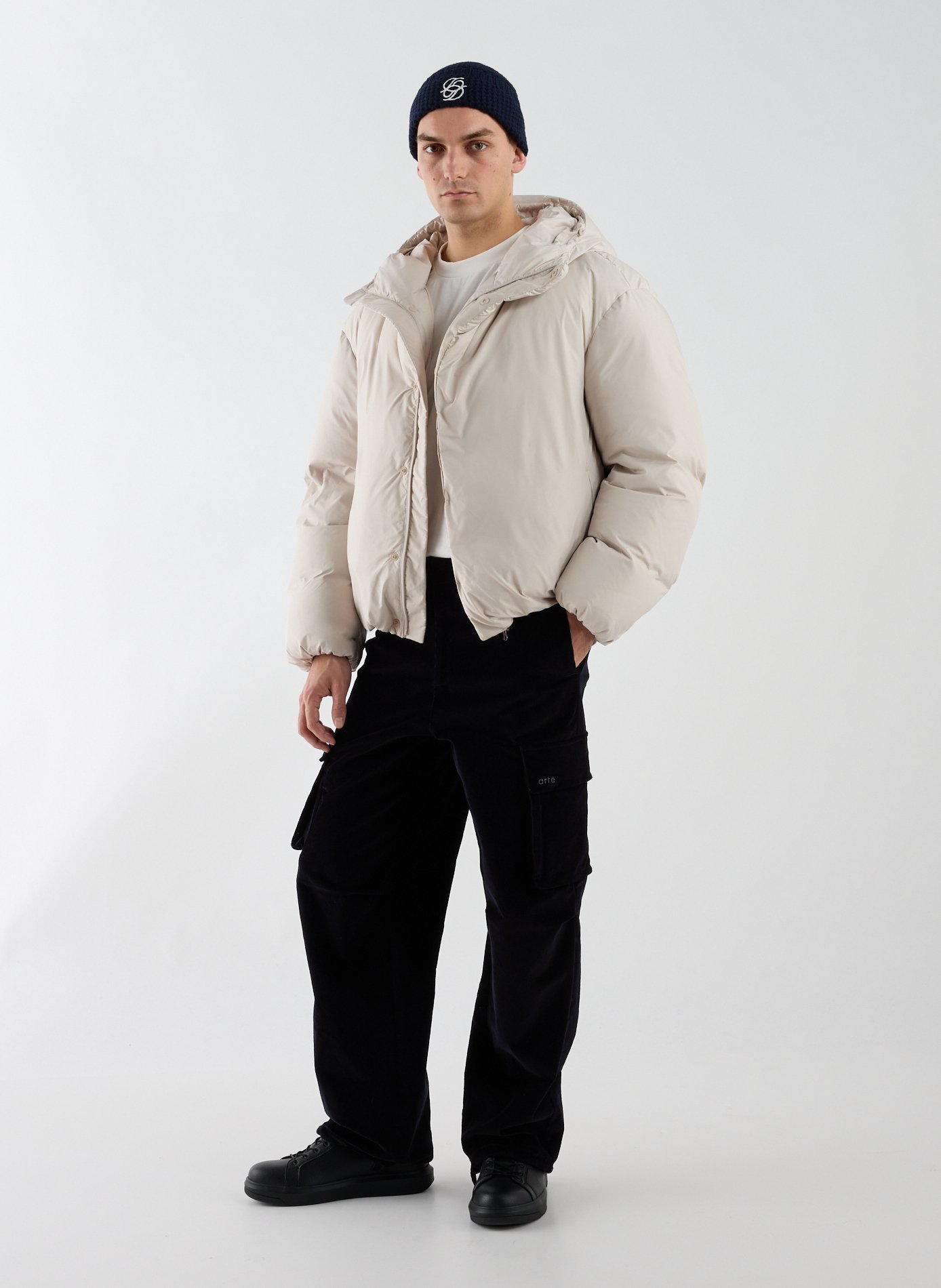 Embroidered Merino Wool Beanie DROLE DE MONSIEUR Blue