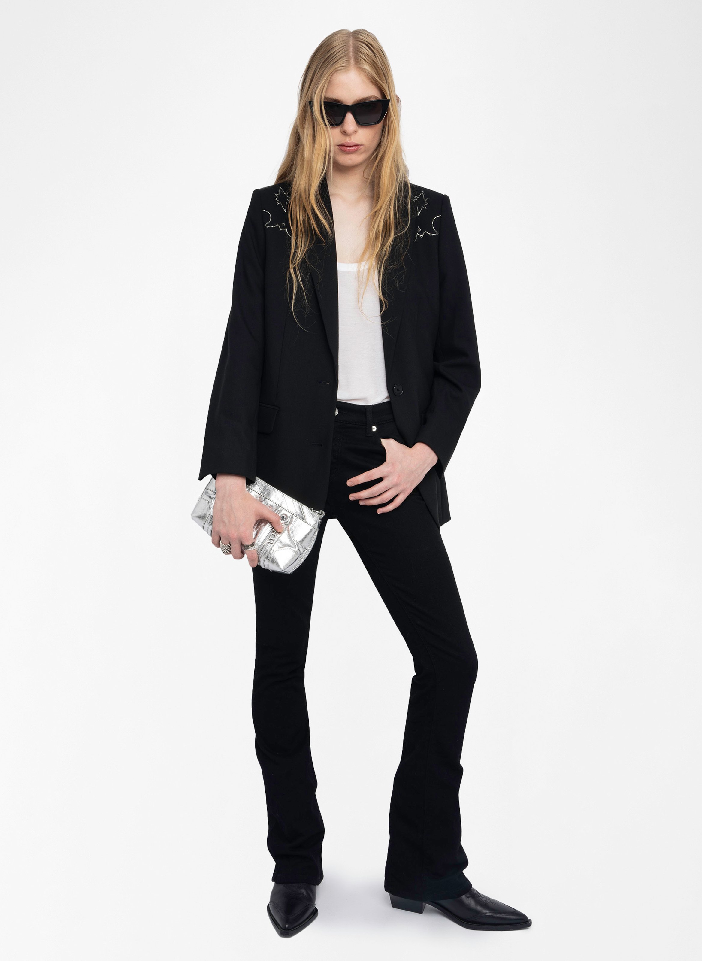 Blazer droit à strass viva ZADIG&VOLTAIRE Noir