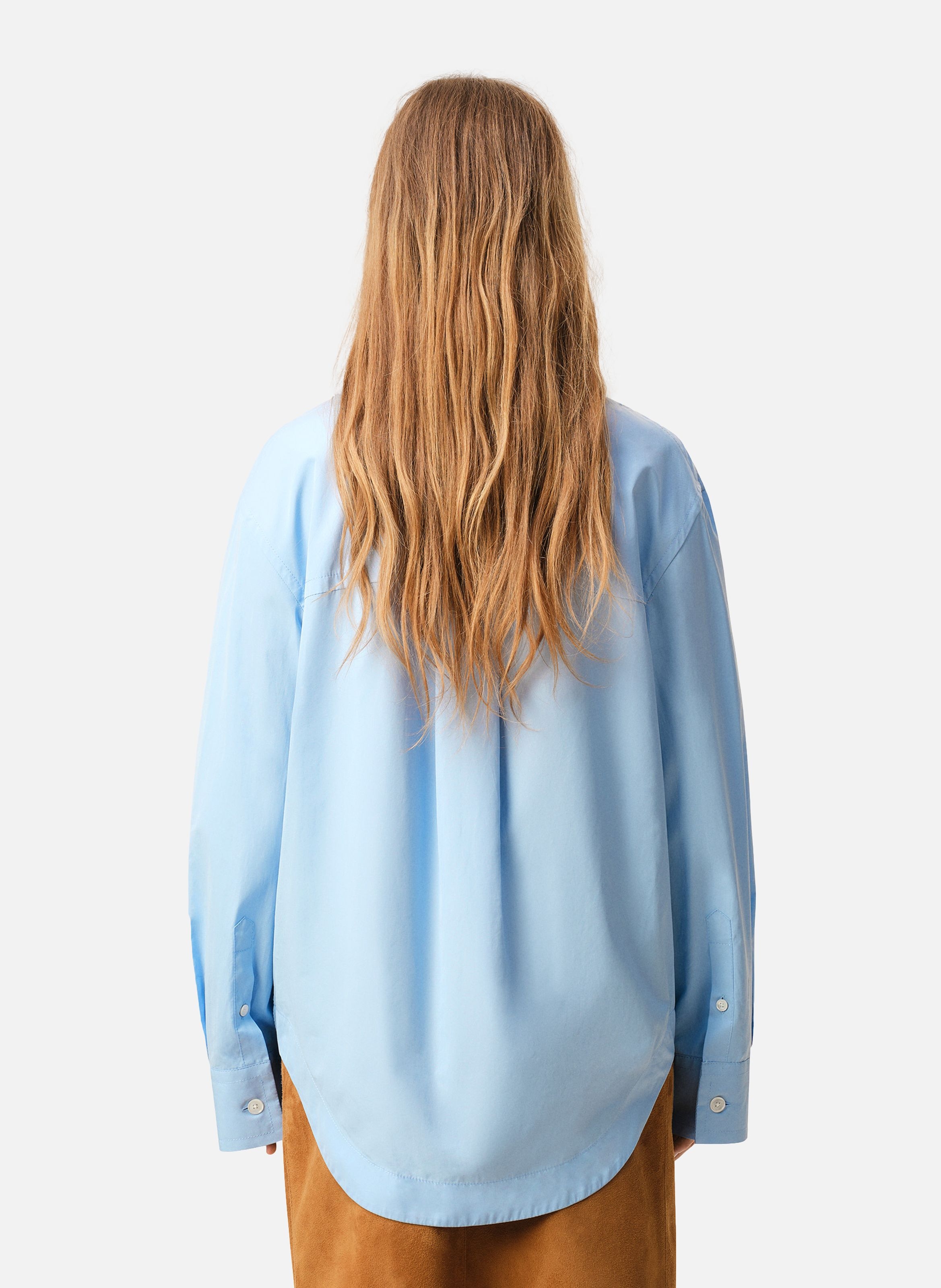 Chemise large col en pointe ami de coeur unisexe en coton AMI PARIS Bleu