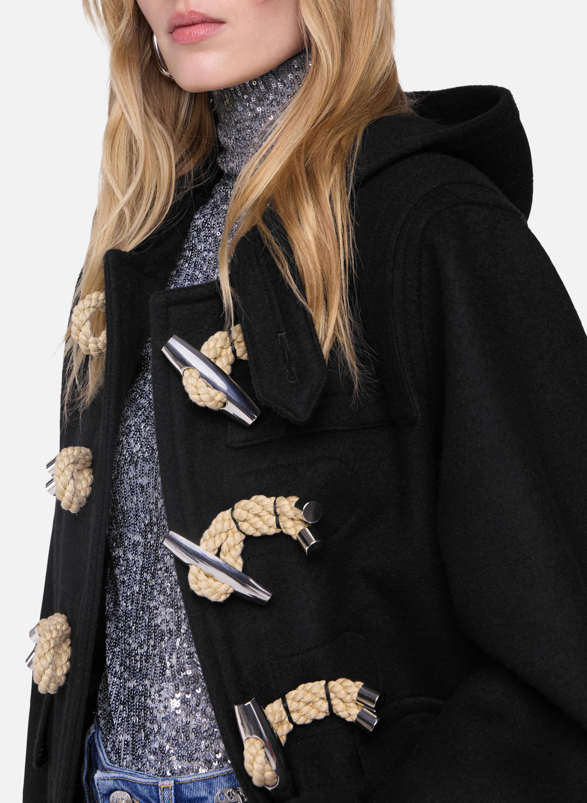 Manteau court en laine RABANNE Noir