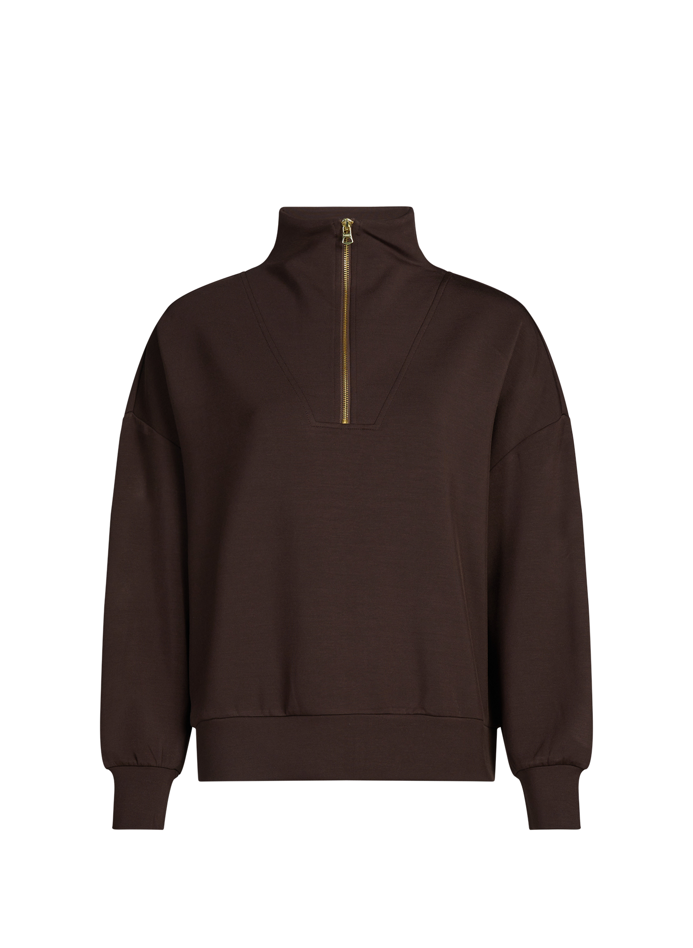 Sweatshirt à col zippé VARLEY Marron