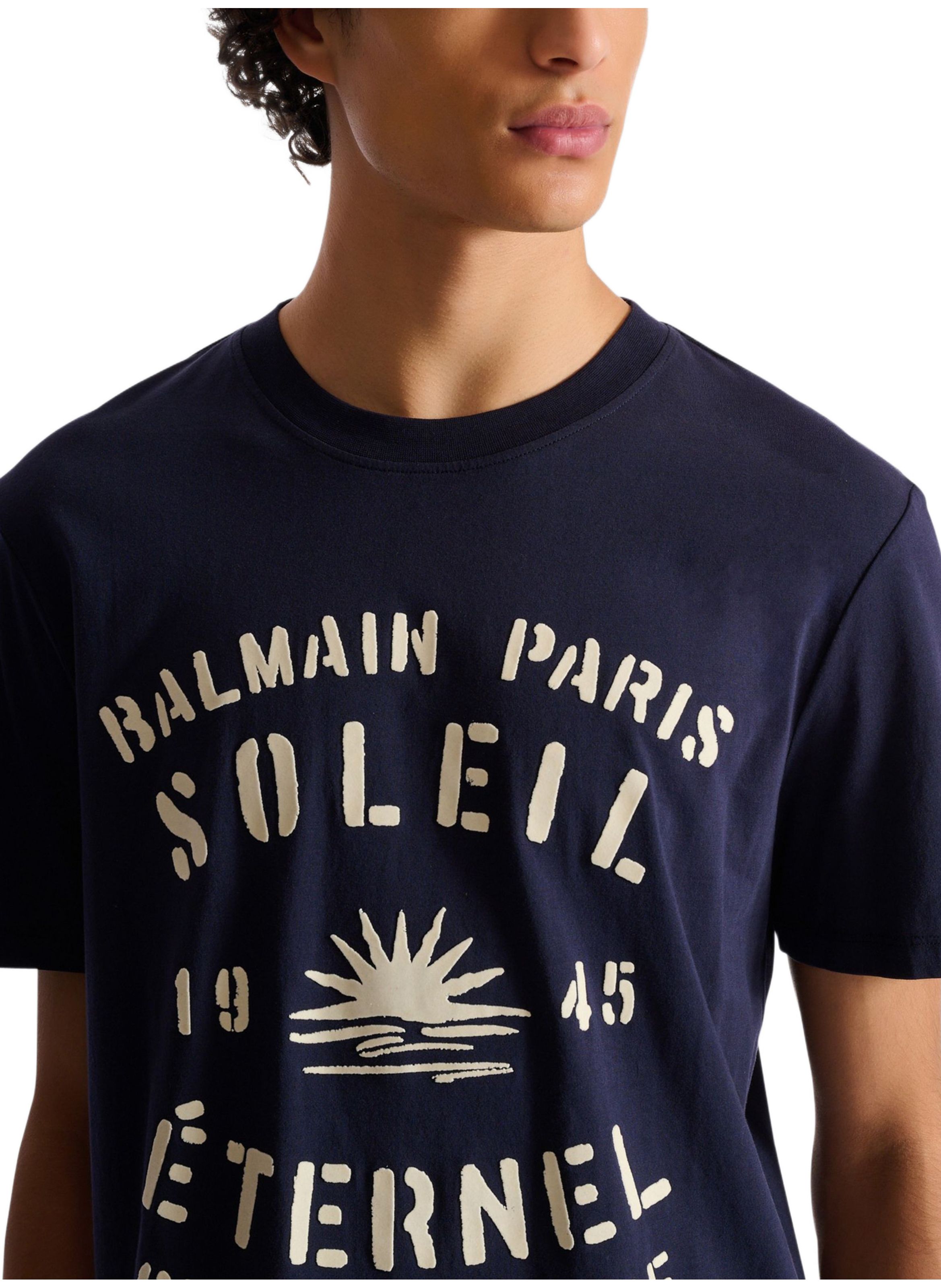 T-shirt floqué balmain soleil BALMAIN Bleu