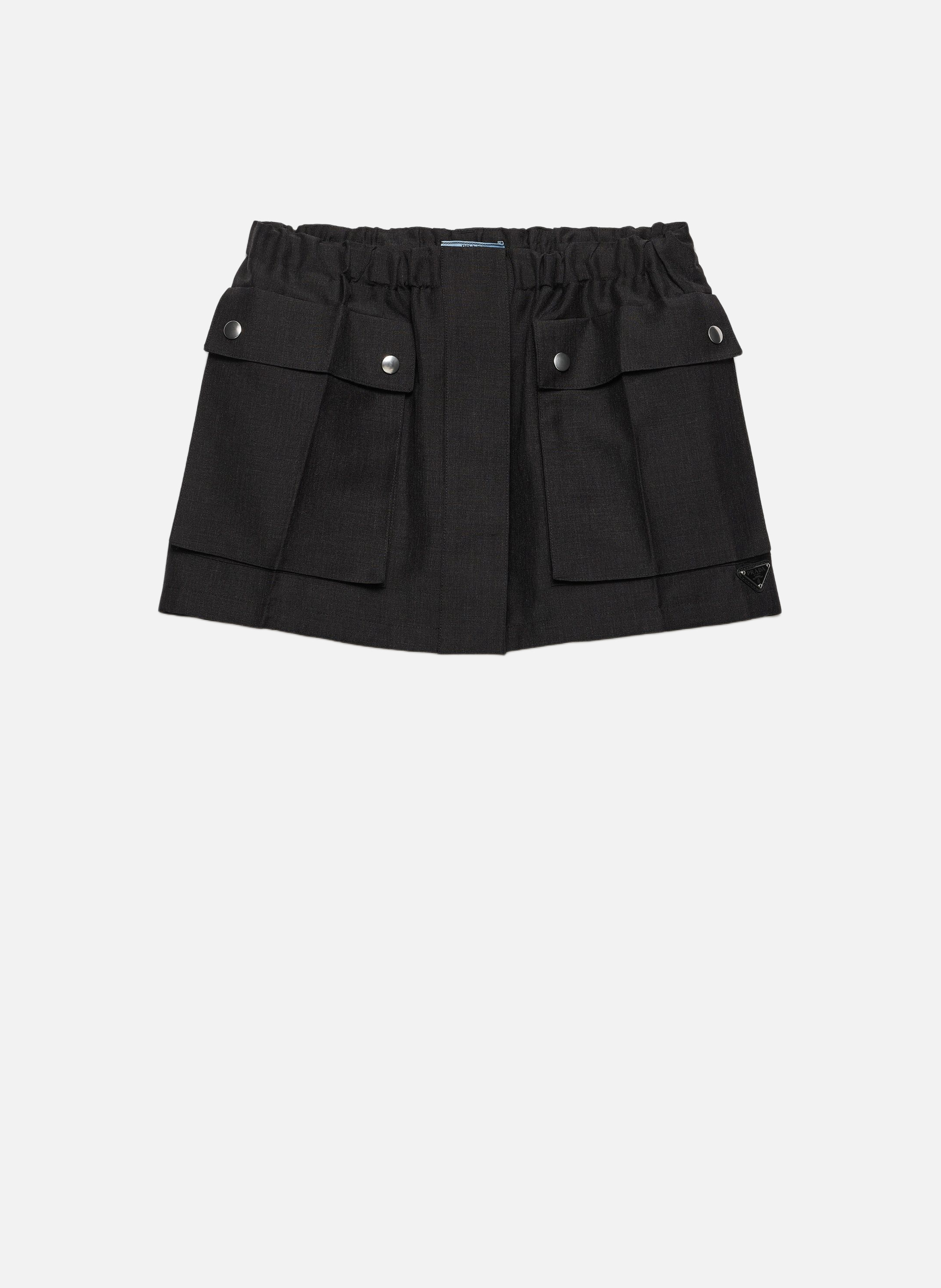 Jupe courte en mohair de chevreau PRADA Gris