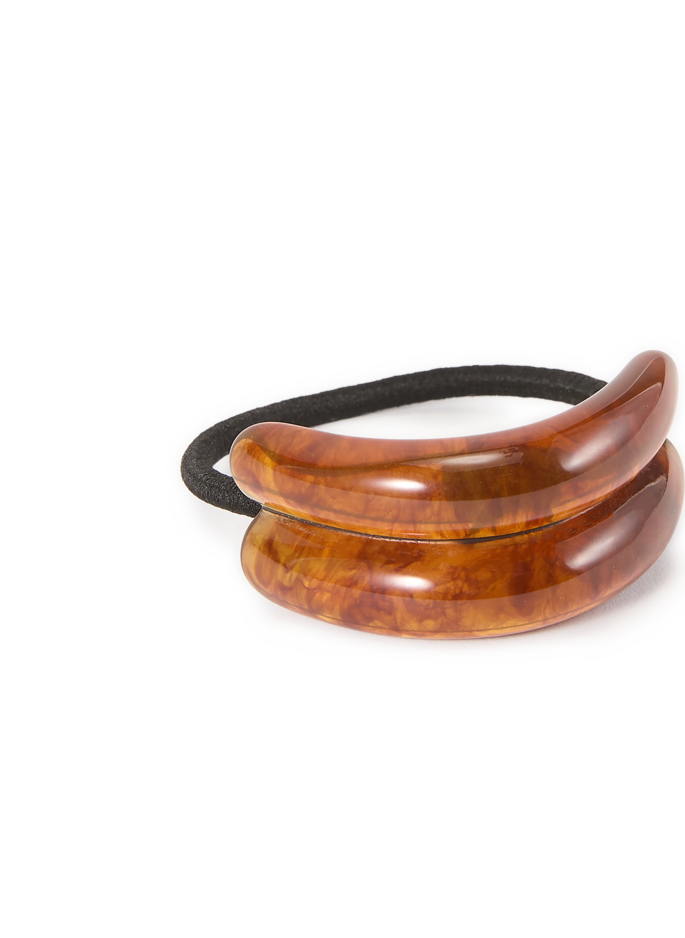 Elastic hair tie with shiny resin detail AU PRINTEMPS PARIS Brown