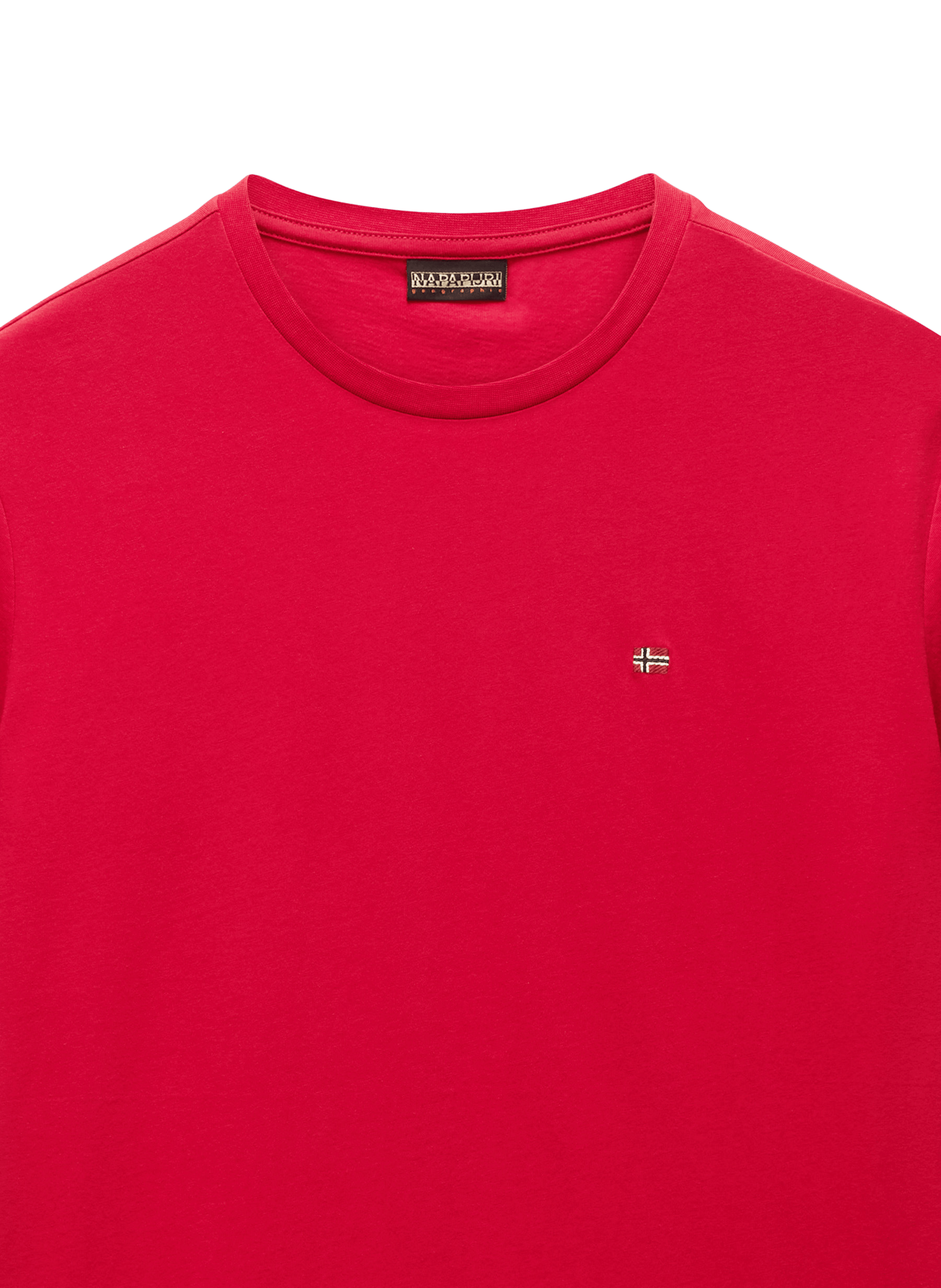 T-shirt col rond en coton NAPAPIJRI Rouge