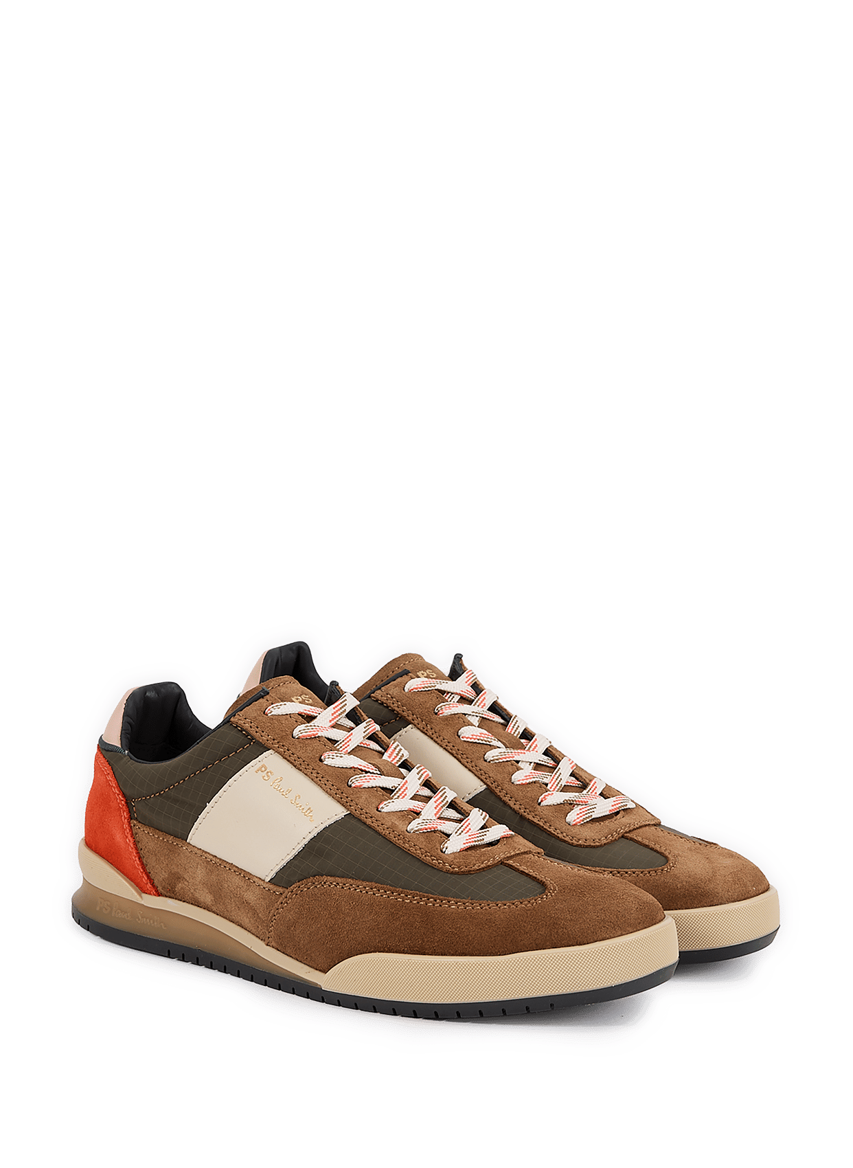 Baskets en cuir mélangé PAUL SMITH Kaki