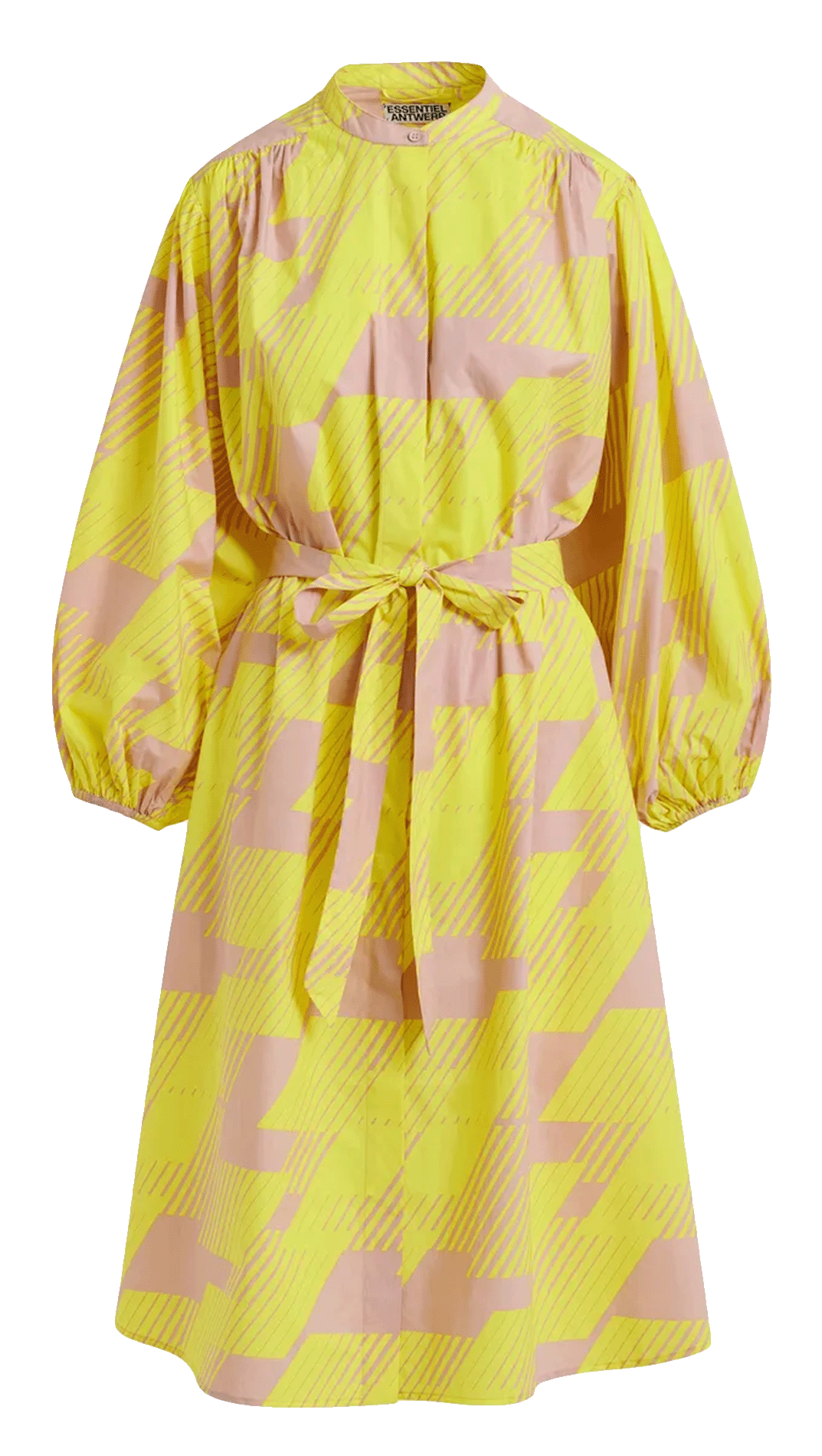 Robe midi ample col rond ceinturée jex ESSENTIEL ANTWERP Jaune