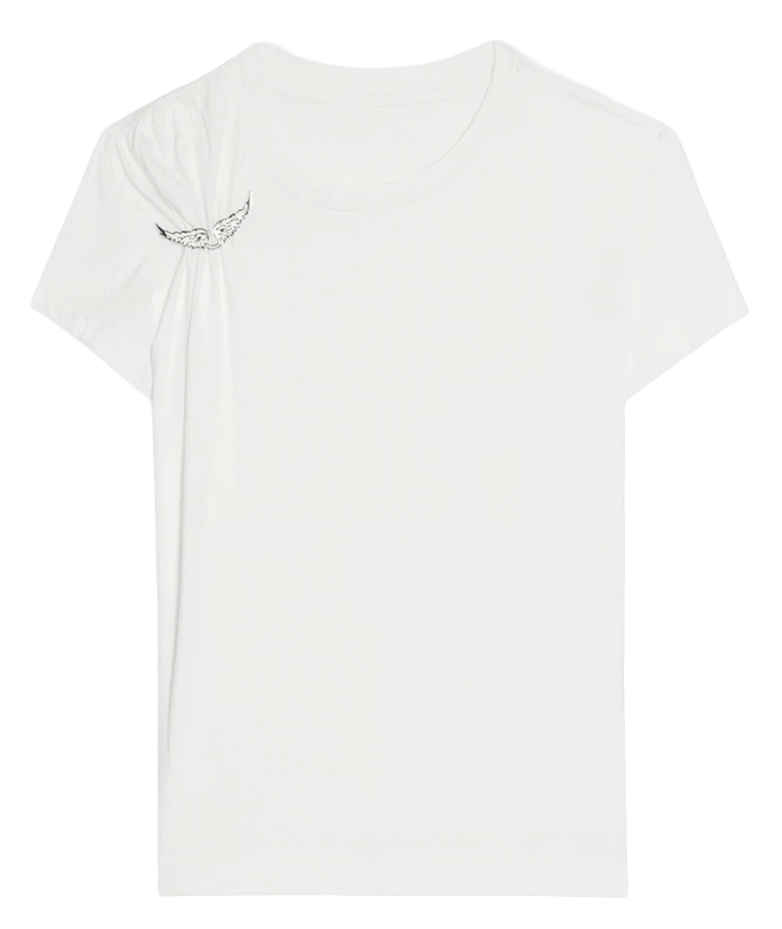 Tee-shirt droit col rond en coton suzan ZADIG&VOLTAIRE Blanc