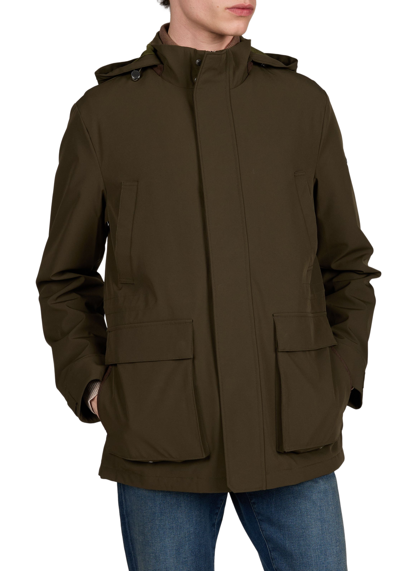 Straight jacket with removable hood HACKETT Green