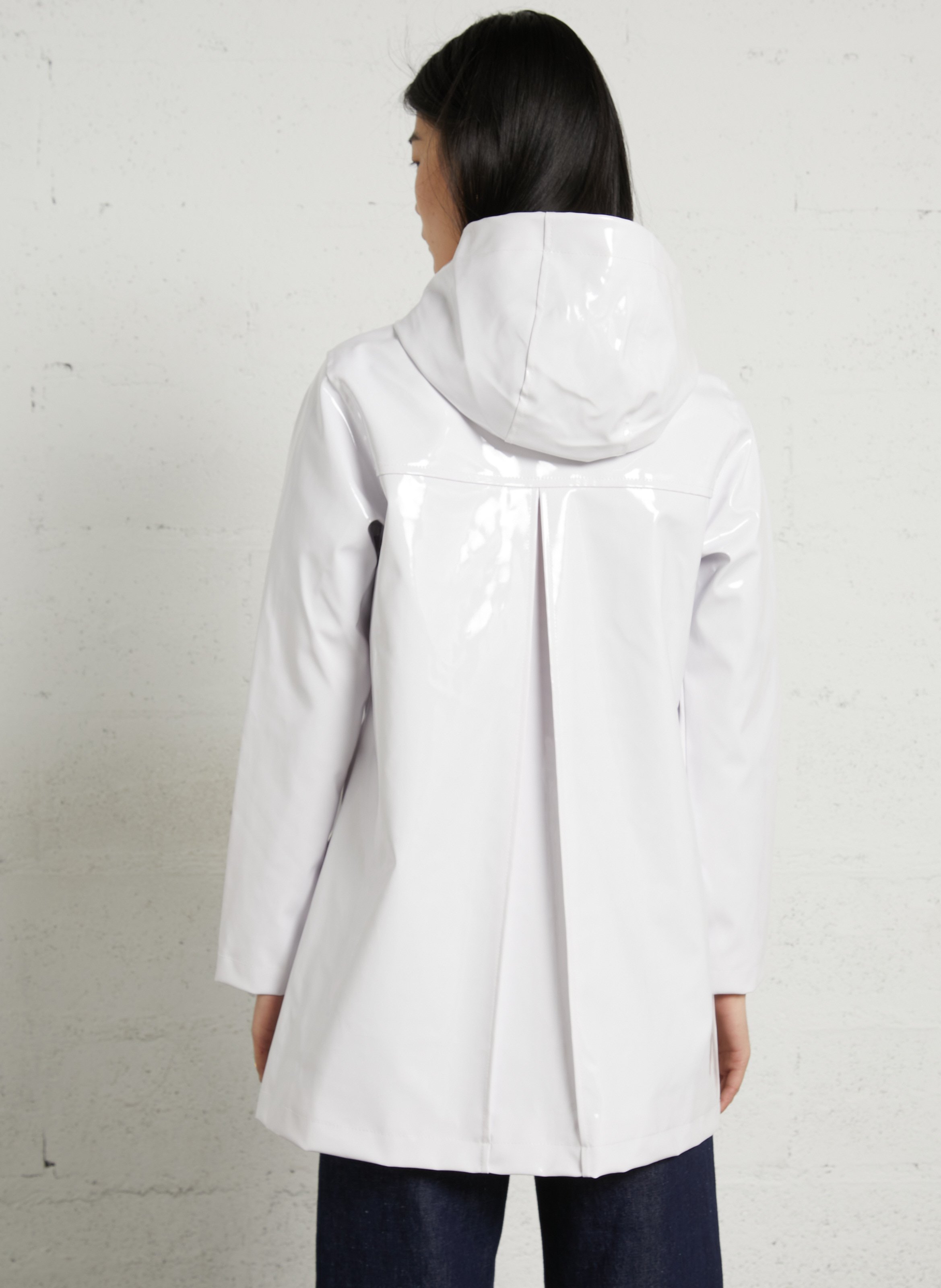 Parka cirée droite à capuche ARMOR-LUX Blanc