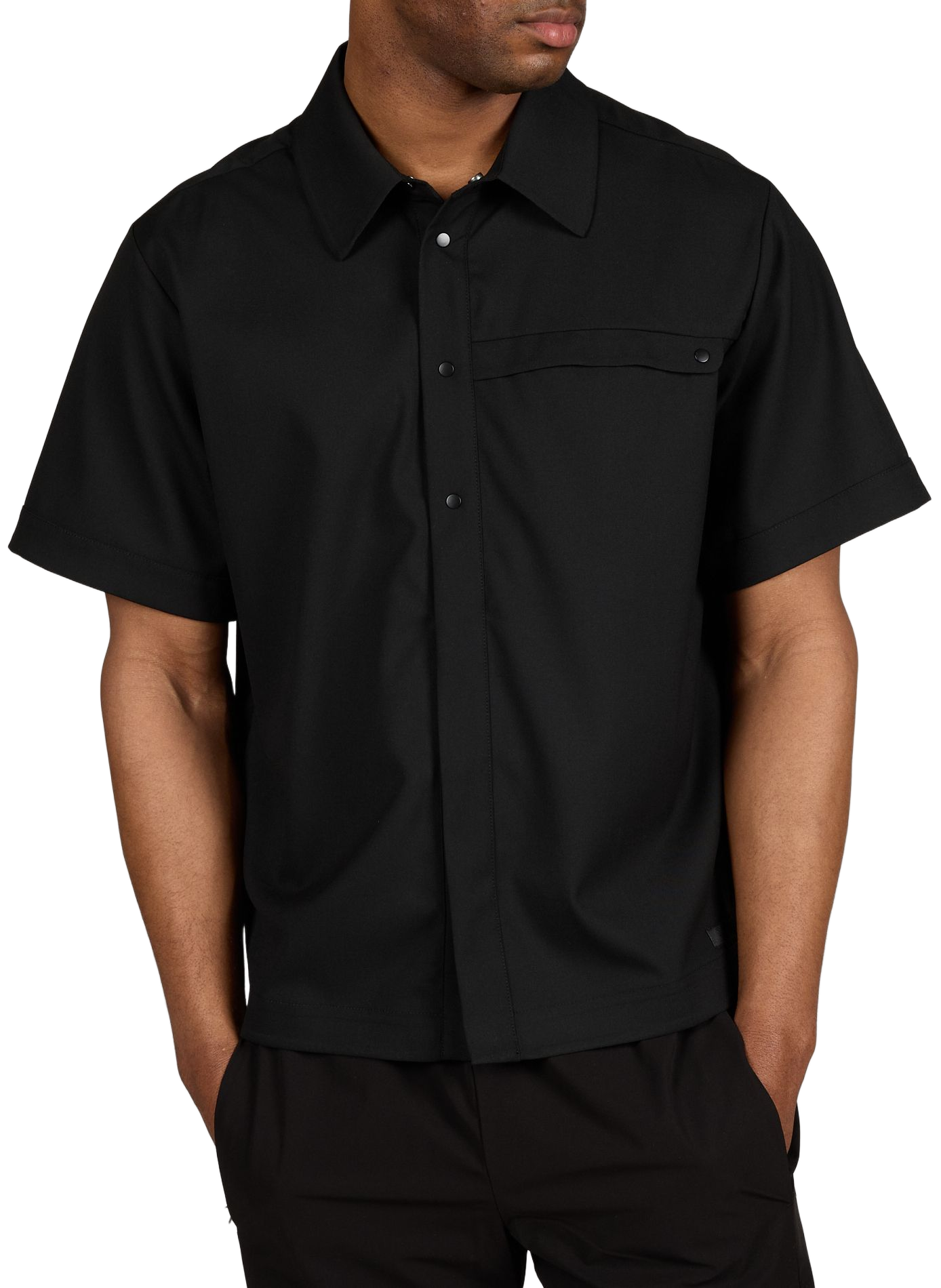 Short-sleeved classic collar shirt RAINS Black