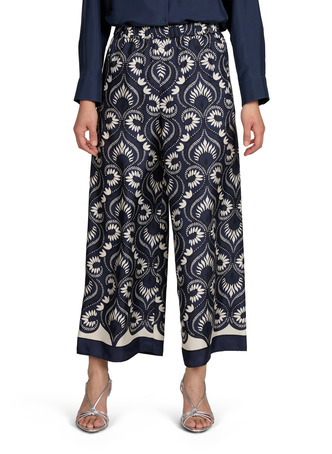 Pantalon large à imprimé floral  MAX MARA WEEK END Bleu