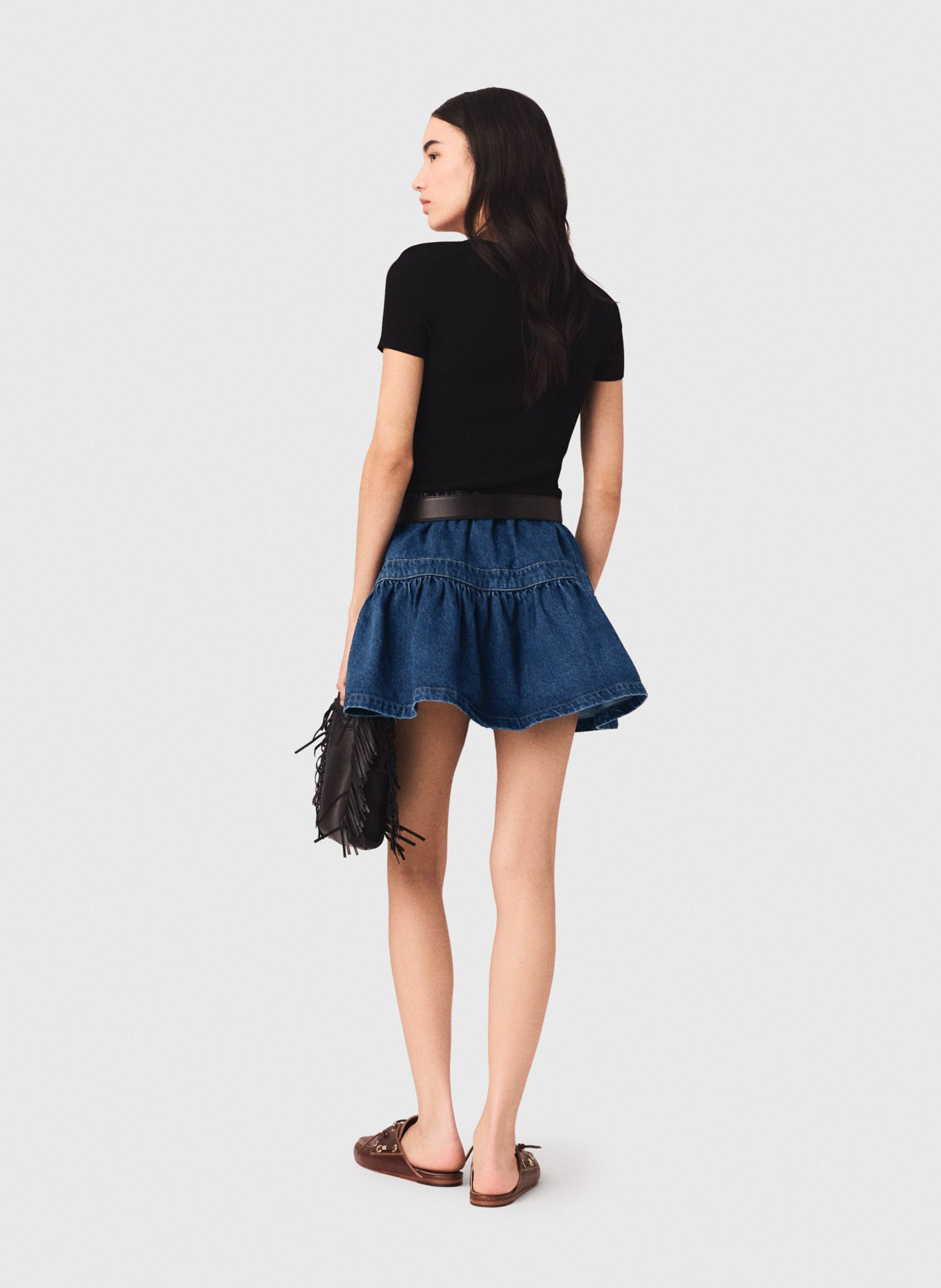 Top moulant en maille MAJE Noir
