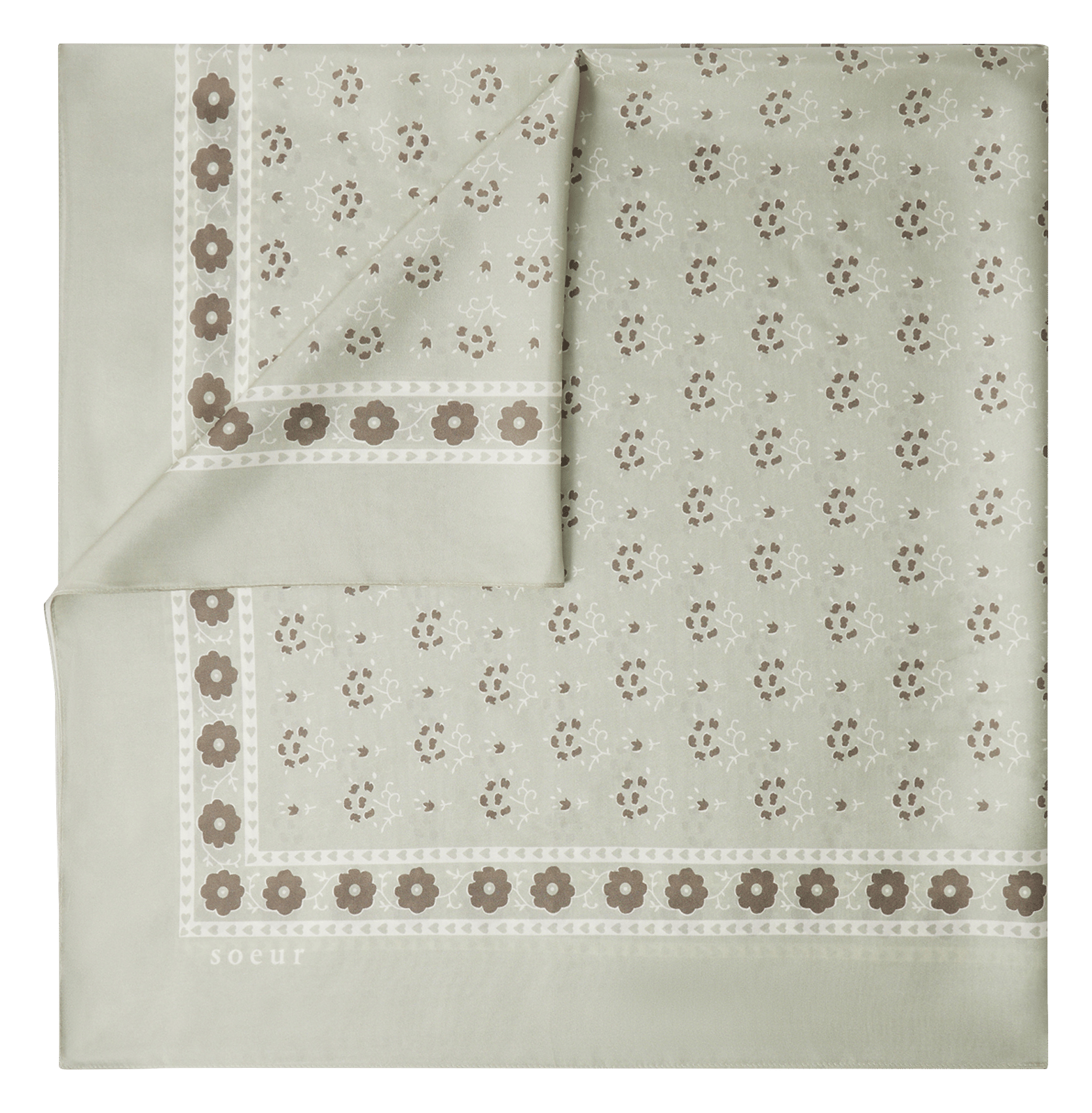 Foulard en soie imprimé SOEUR Vert