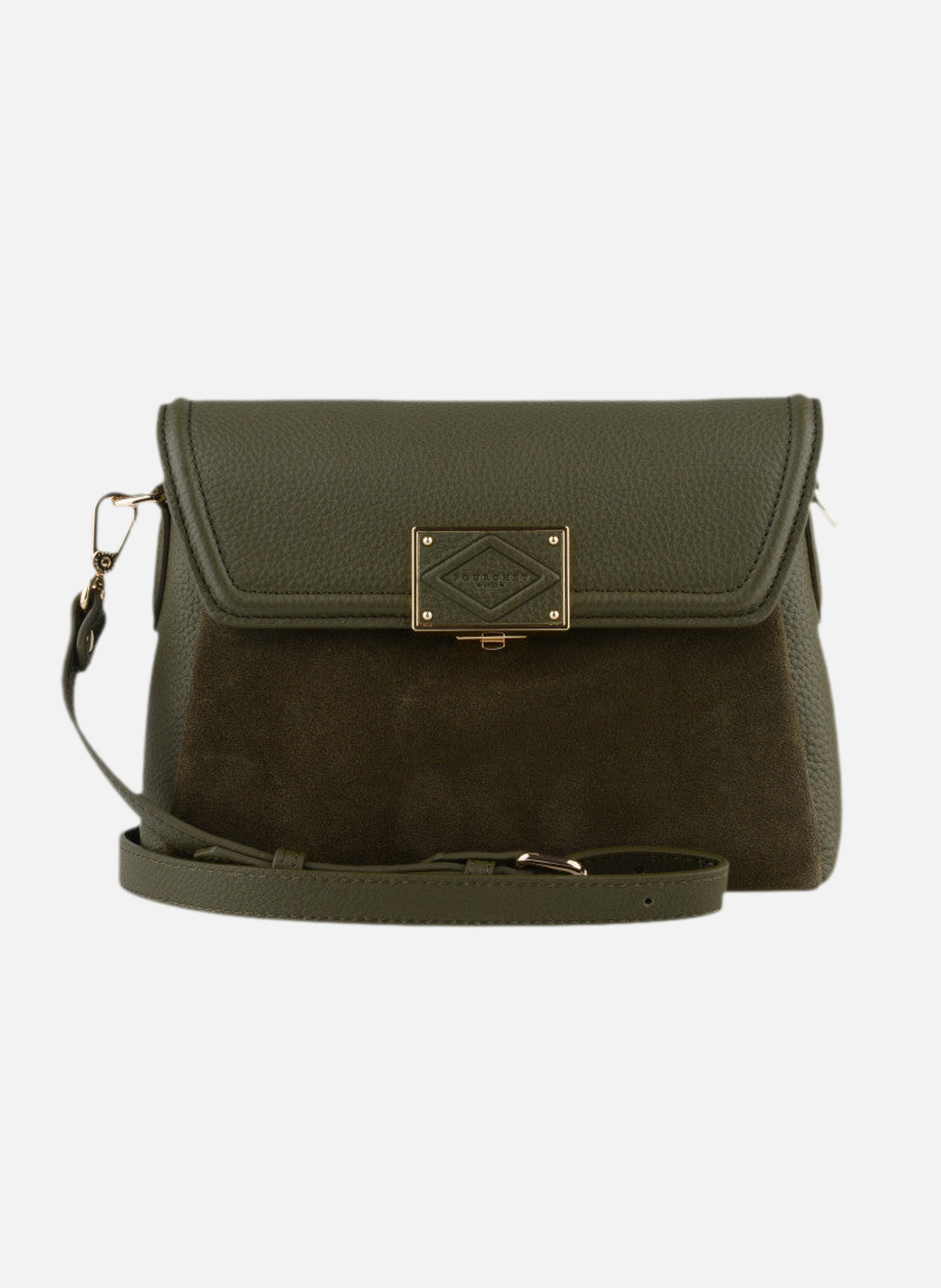 Carat nubuck | sac à main | Kaki POURCHET Femme