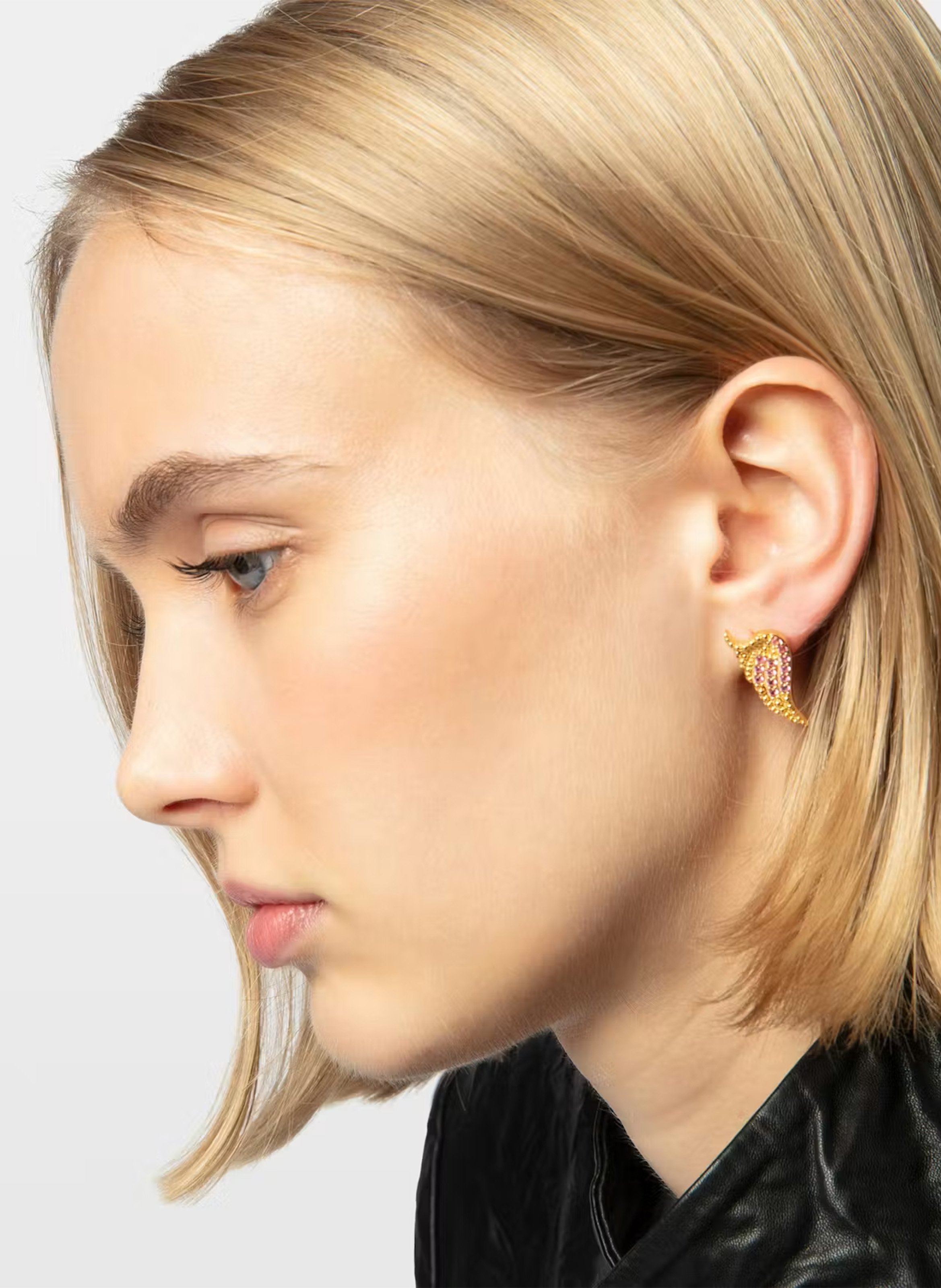 Boucles d'oreilles percées en laiton rock ZADIG&VOLTAIRE Doré