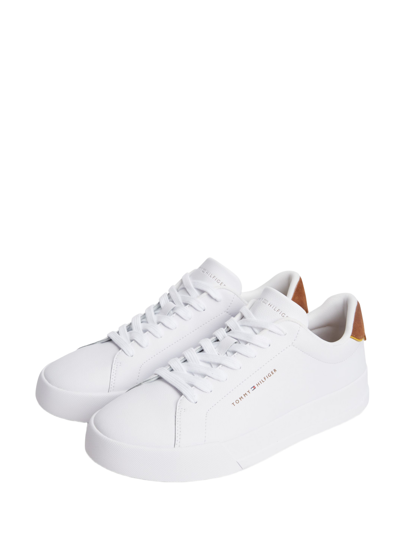 Leder-Sneaker mit Körnungseffekt TOMMY HILFIGER Weiss