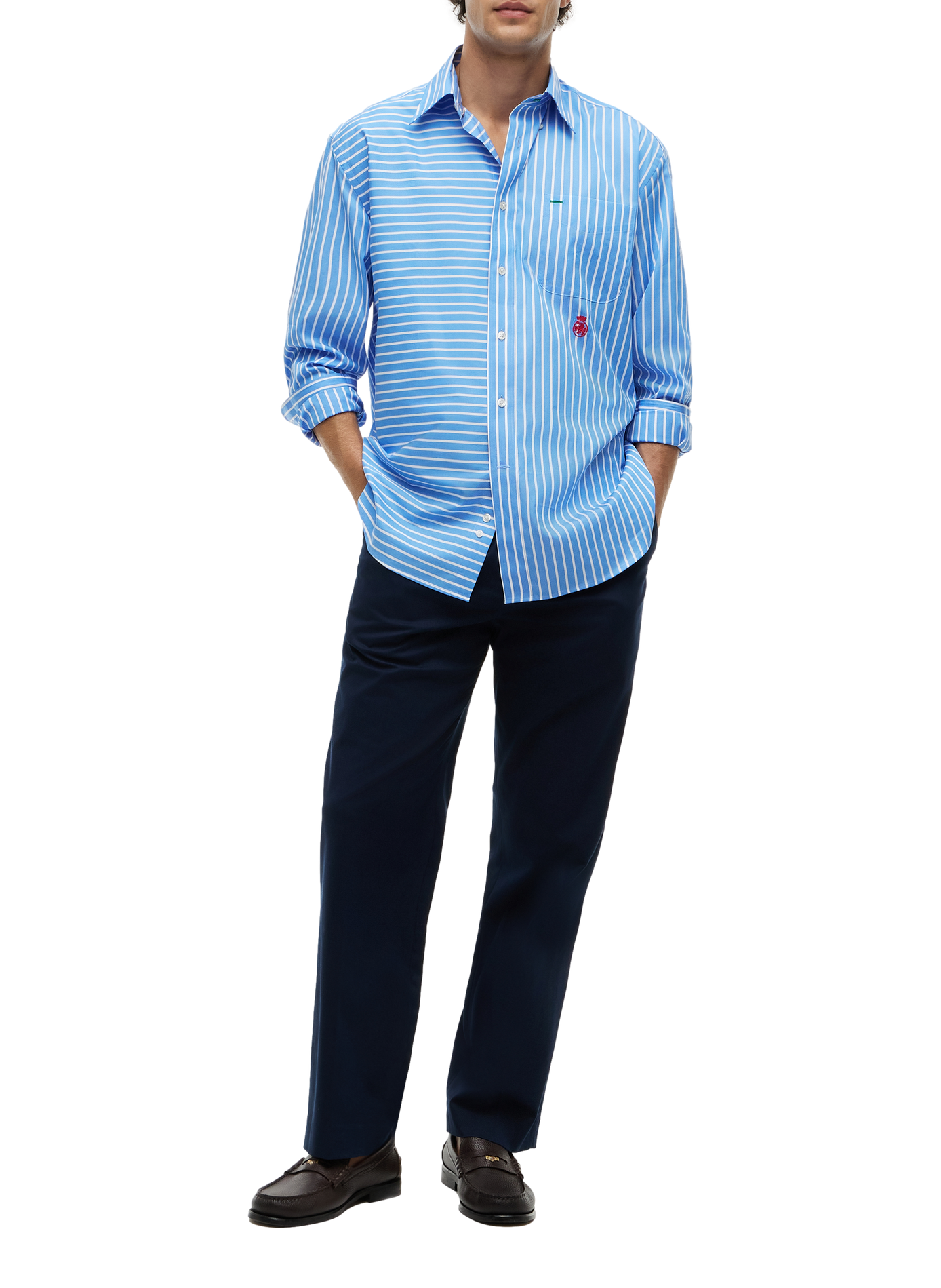 Gestreept overhemd TOMMY HILFIGER Blauw