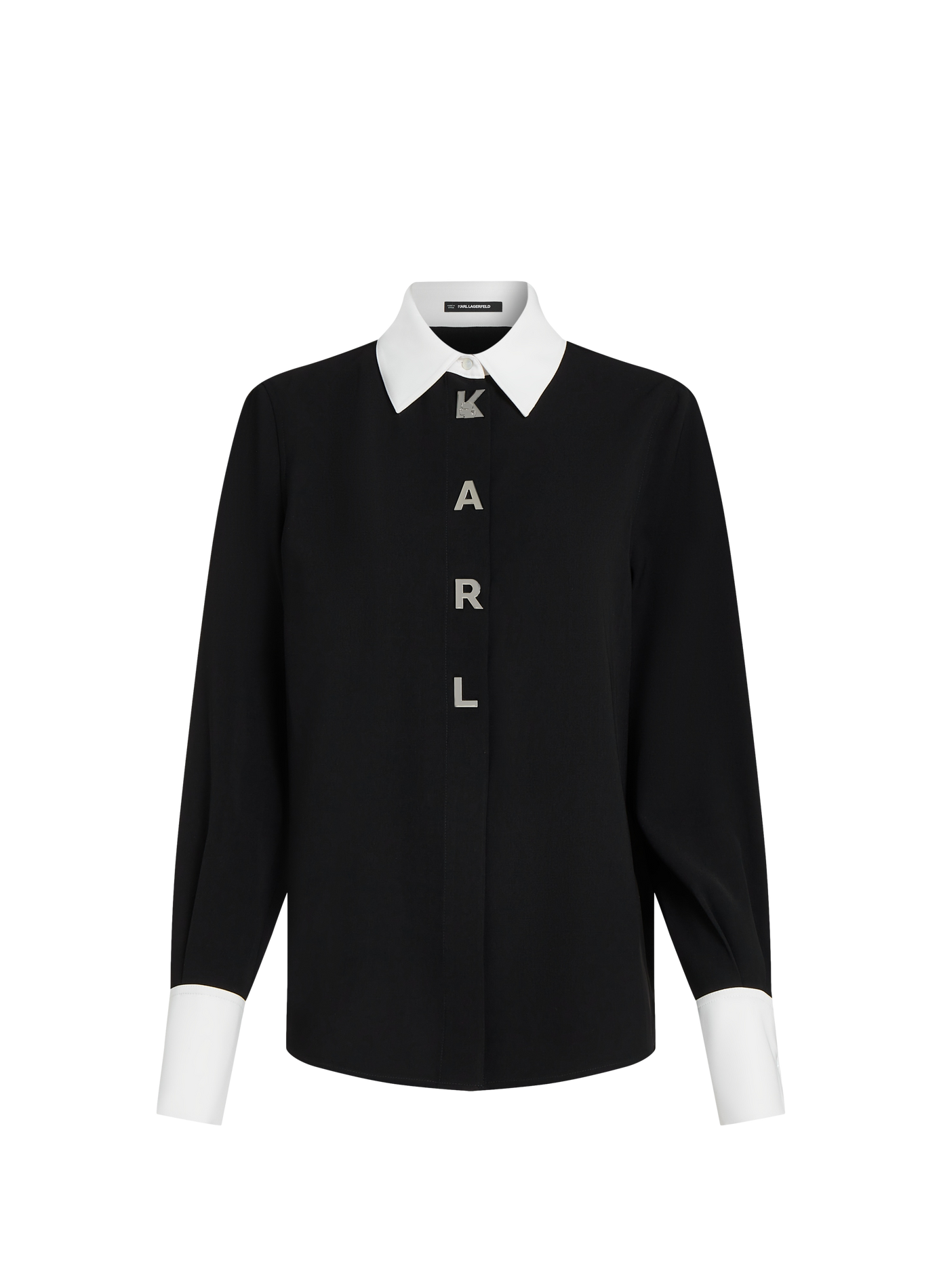 Chemise droite col classique boutons lettres KARL LAGERFELD Noir